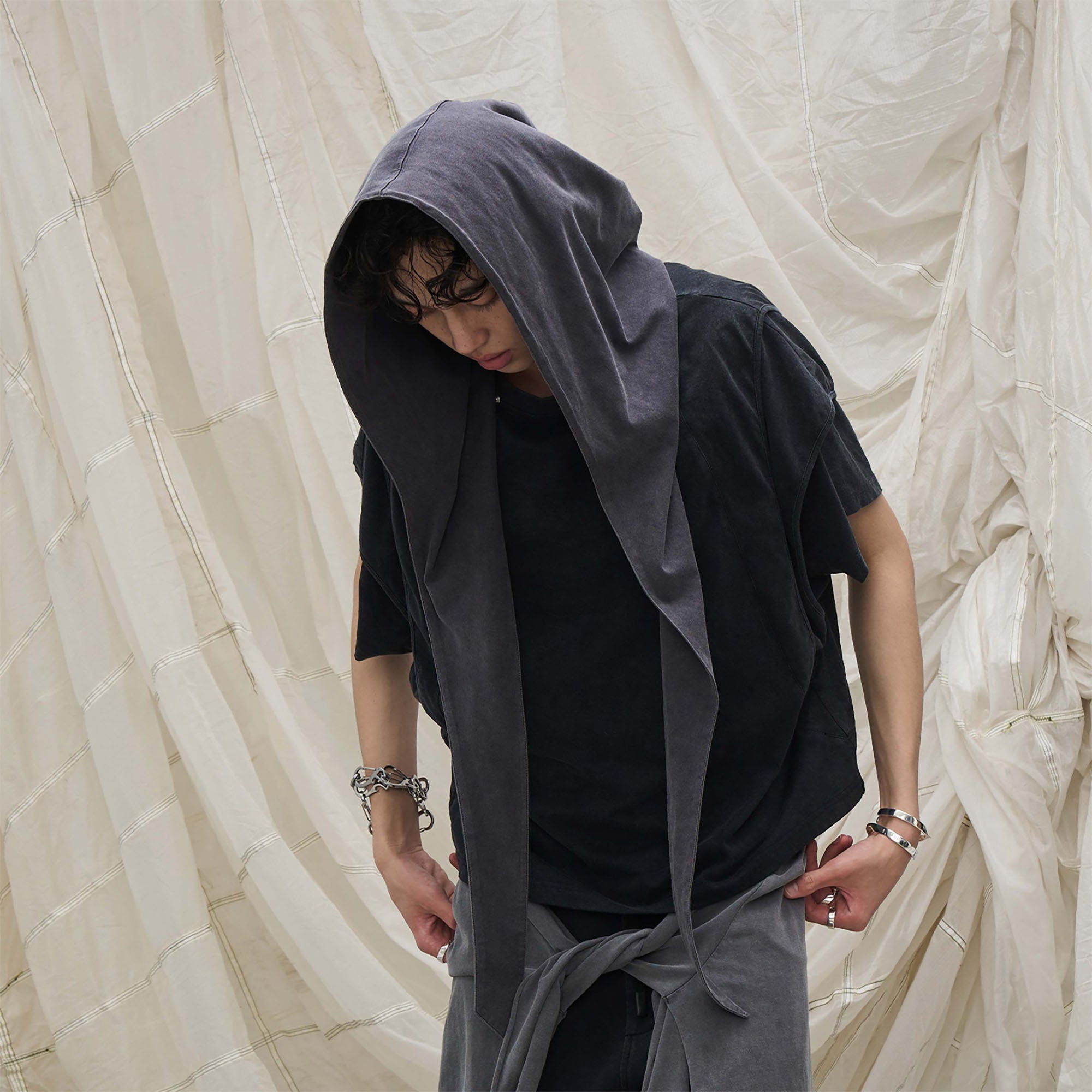 RELABEL Detachable Oversized Hood Scarf-Hat, Cap, Beanie-Black £¨Denim£©-Free Shipping Leatheretro