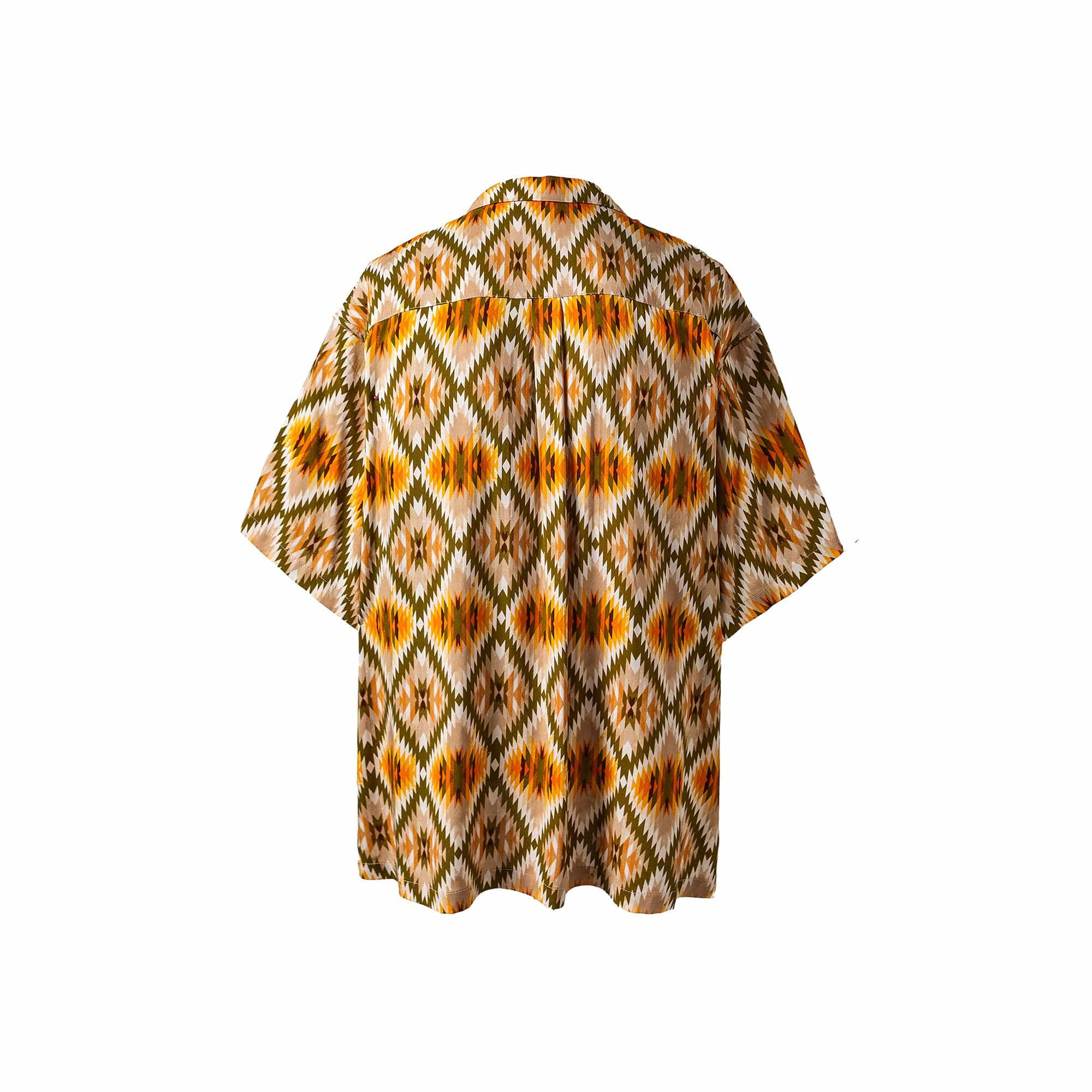 ME DA IGUAL Geometric Full-Print Button-Up Half Shirt-Half shirt-M-Free Shipping Leatheretro