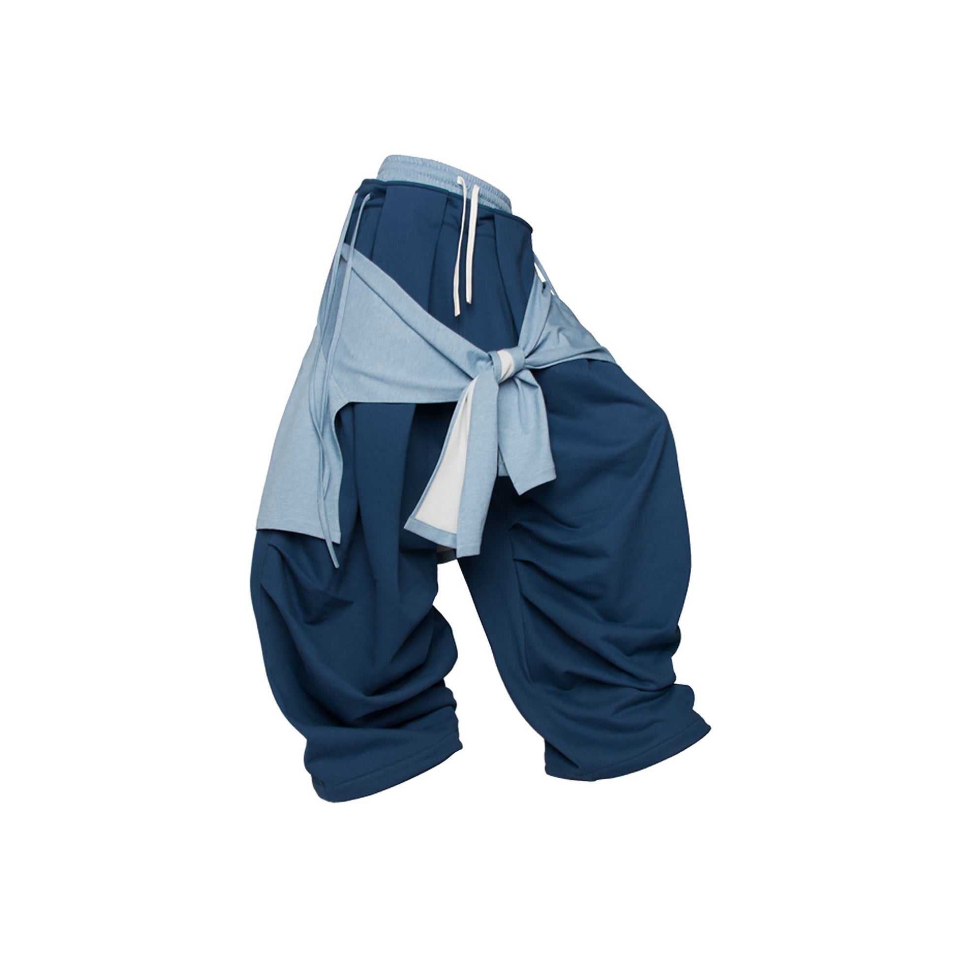 RELABEL Double Waistband Detachable Back Flap Oversized Sweatpants Blue-Pants-XS (Preorder)-Free Shipping Leatheretro