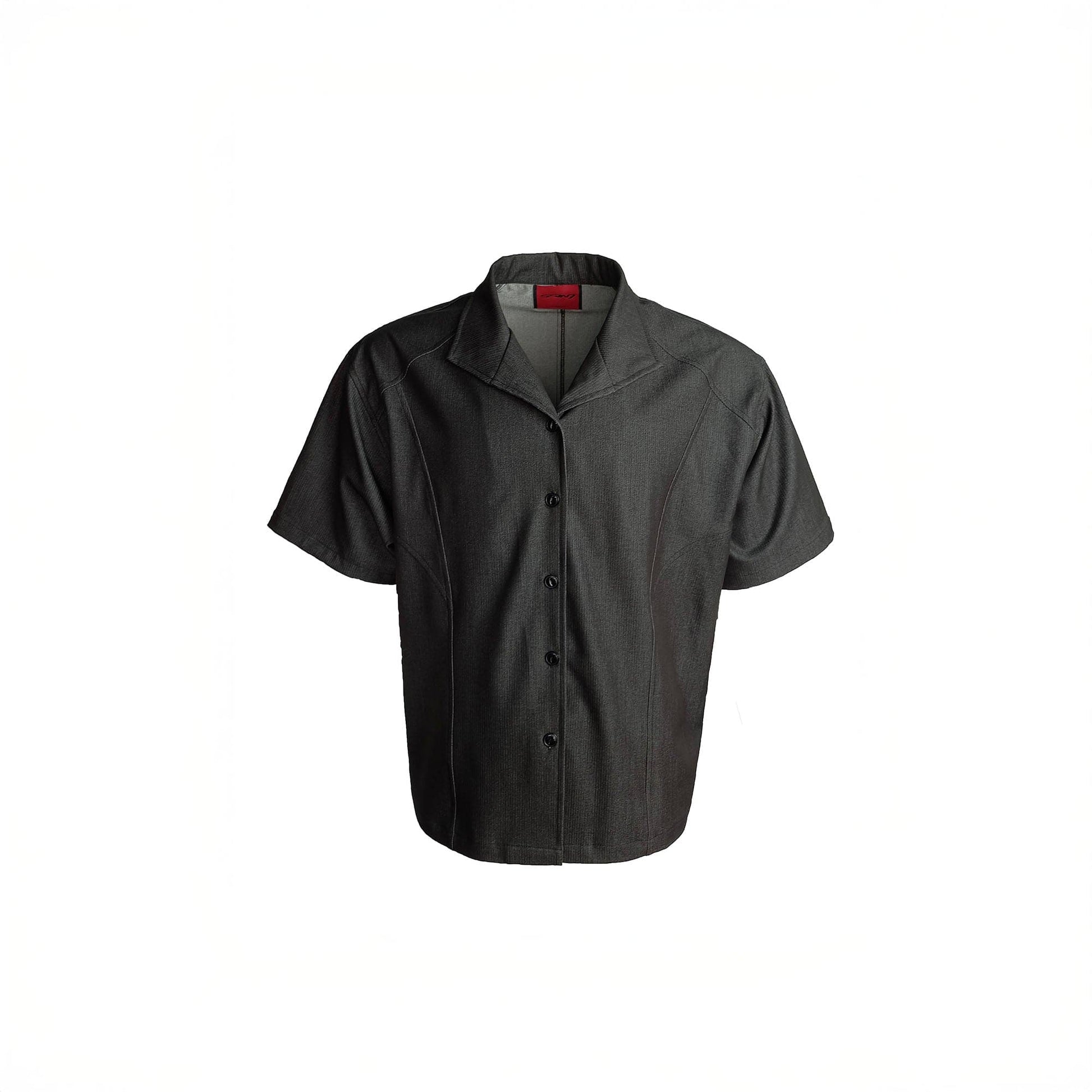 SSIN7 Satin Spliced V-Neck Half Shirt-Half shirt-S-Free Shipping Leatheretro