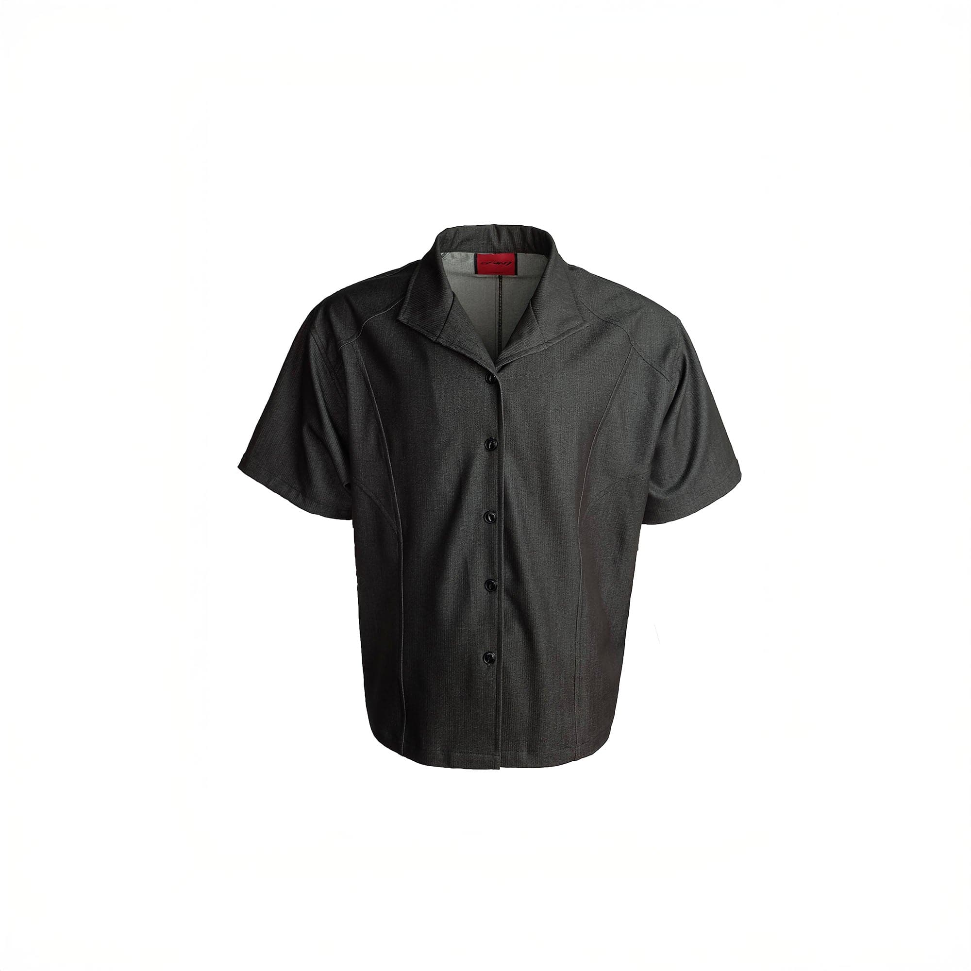 SSIN7 Satin Spliced V-Neck Half Shirt-Half shirt-S-Free Shipping Leatheretro