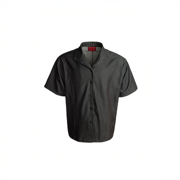 SSIN7 Satin Spliced V-Neck Half Shirt-Half shirt-S-Free Shipping Leatheretro