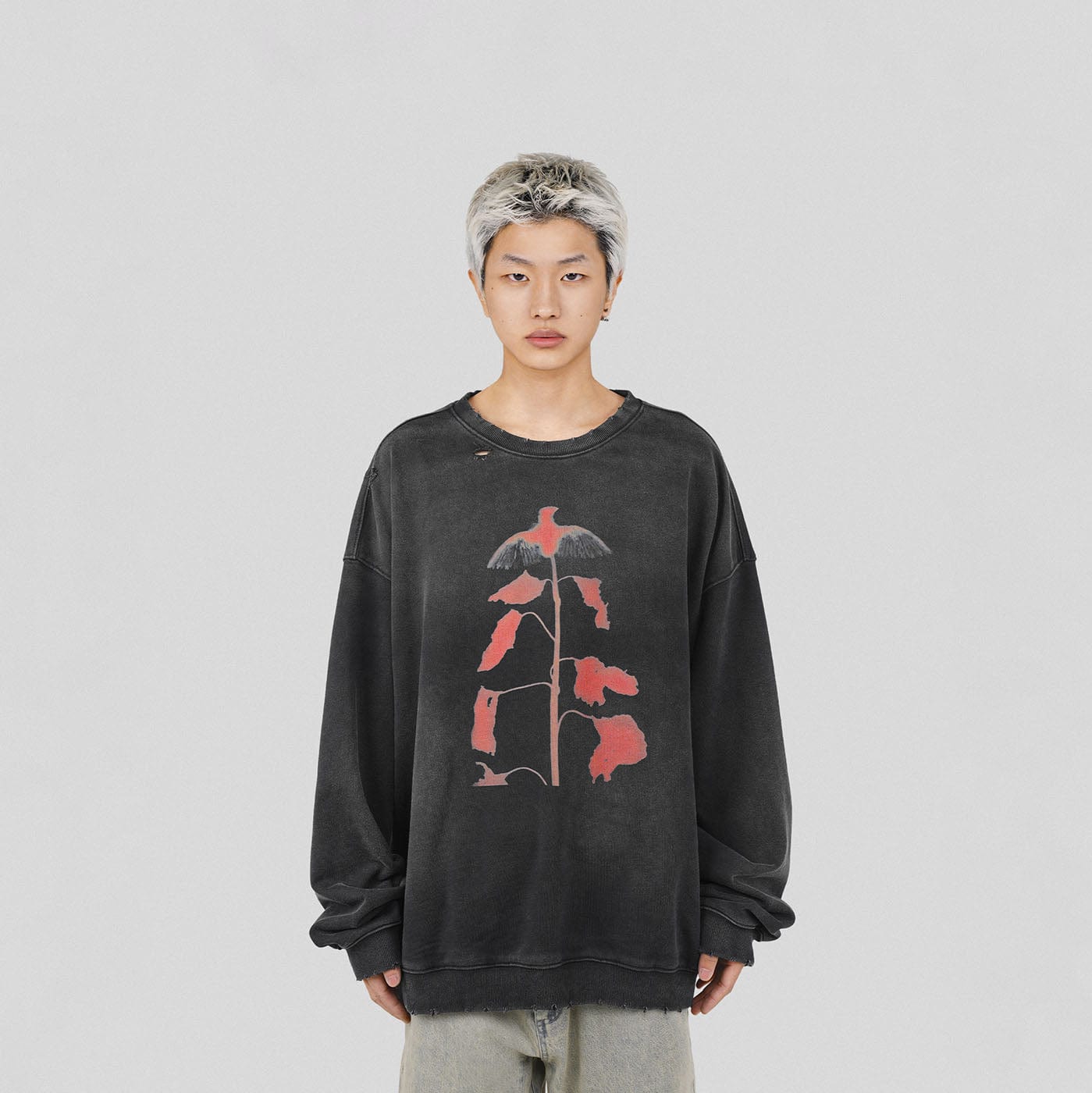 UNDERWATER Alive Ripped Sweatshirt Black-Sweatshirt-S-Free Shipping Leatheretro