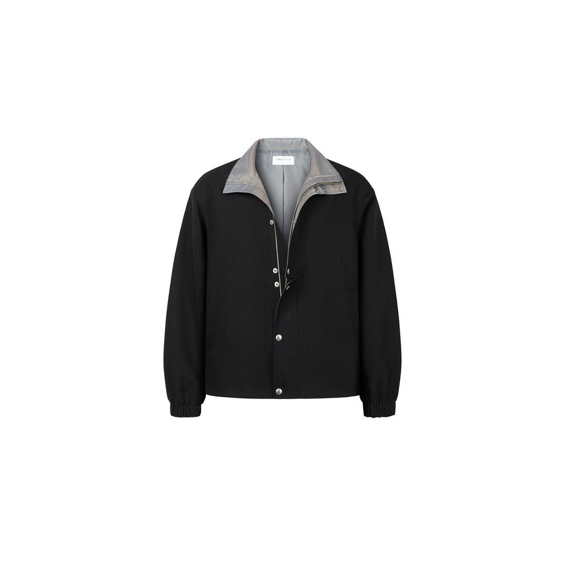 OKAYTHXBYE Glossy Houndstooth-Lined Stand Collar Jacket-Jacket-S-Free Shipping Leatheretro