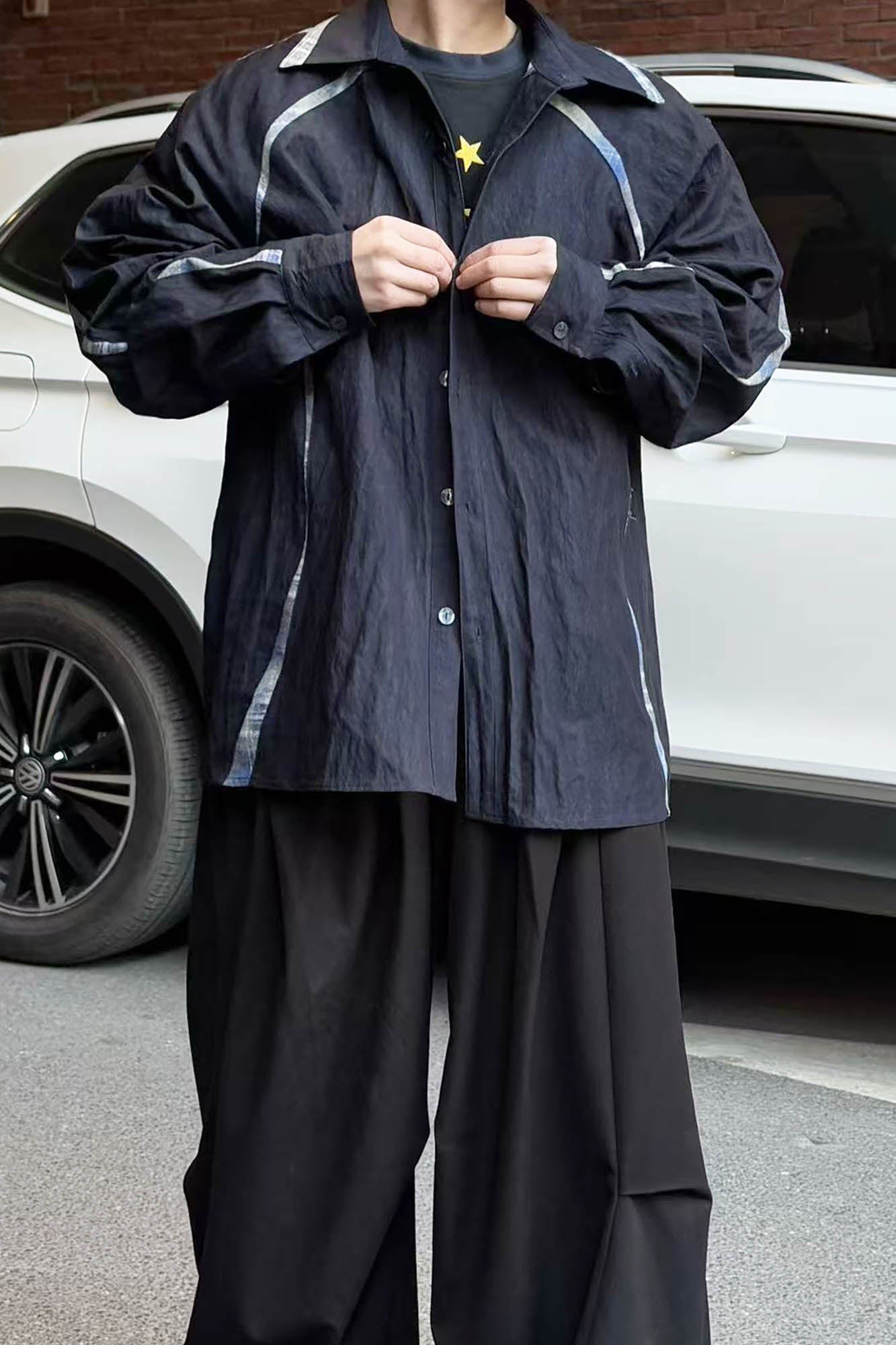 RELABEL Curved Panel Shirt-Shirt-XS-Free Shipping Leatheretro