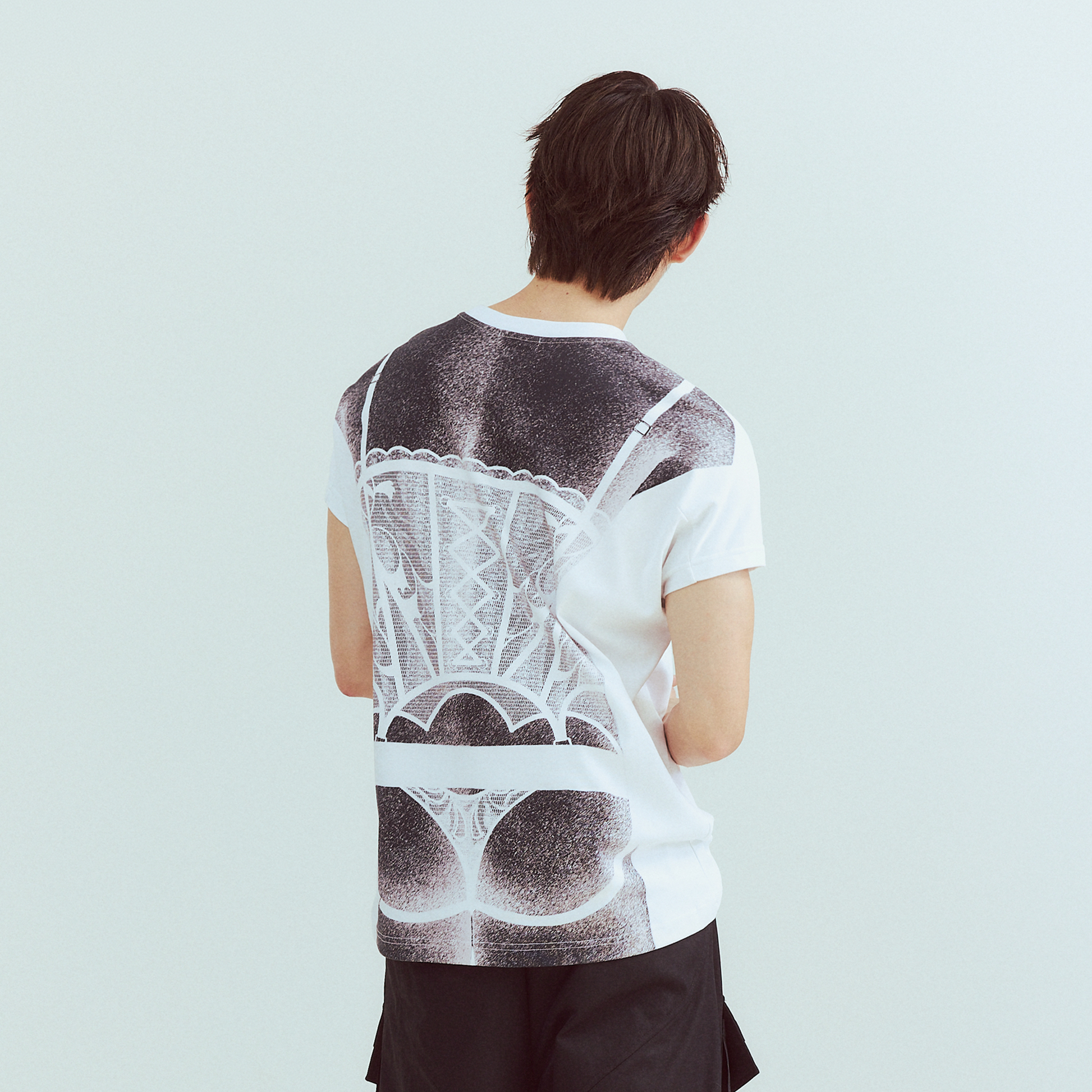 KADAKADA Sculptural Corset Graphic T-Shirt-T Shirt-M (Preorder)-White-Free Shipping Leatheretro