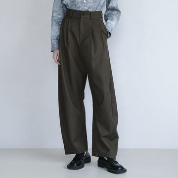 GRAINMUSTARD Retro Pleated High-Waist Wide-Leg Trousers-Pants-XS (Preorder)-Green-Free Shipping Leatheretro