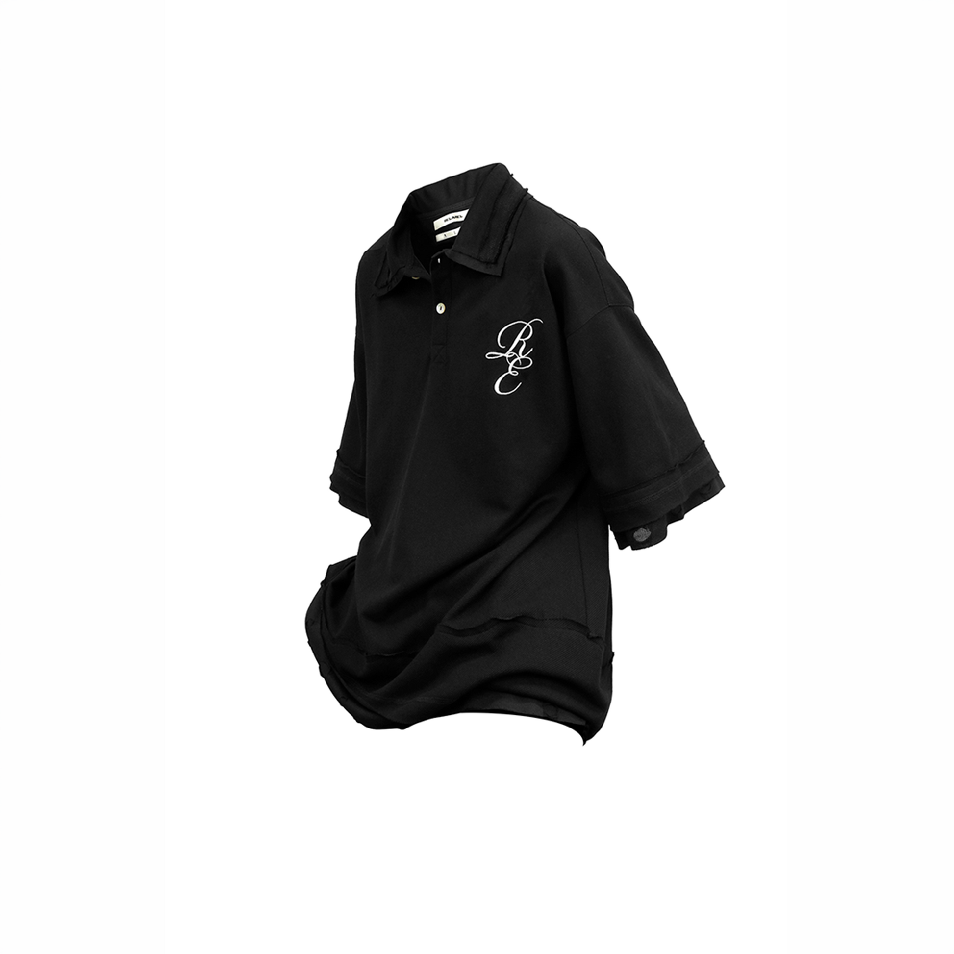 RELABEL Spliced Embroidered Polo Shirt-T Shirt-XS-Free Shipping Leatheretro