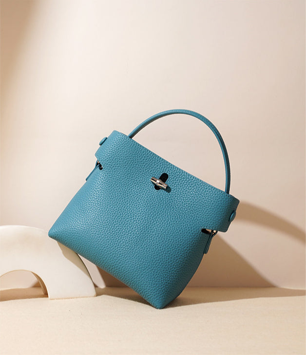 Bucket Bamboo Bag – Stylish & Versatile Crossbody Tote for Women-Tote Bags-denim blue-Free Shipping Leatheretro