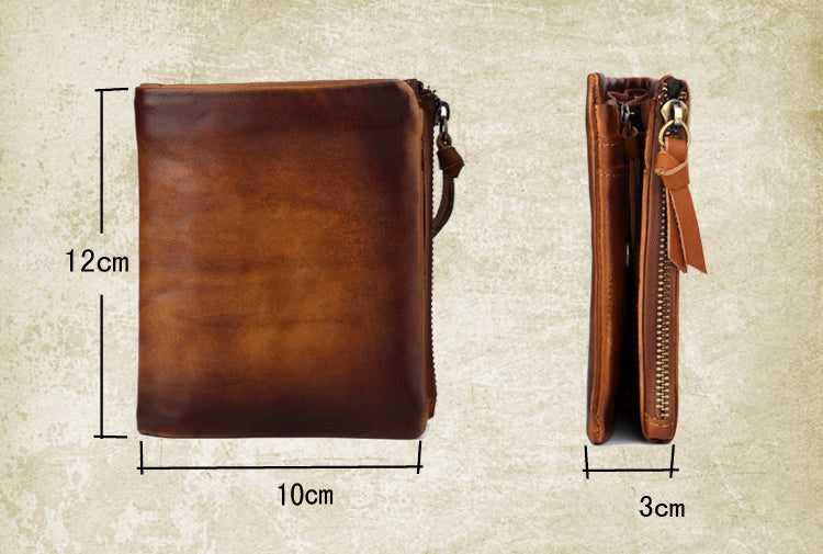 Vintage Genuine Leather Men’s Wallet-Handbags, Wallets & Cases-Light Coffee-Free Shipping Leatheretro