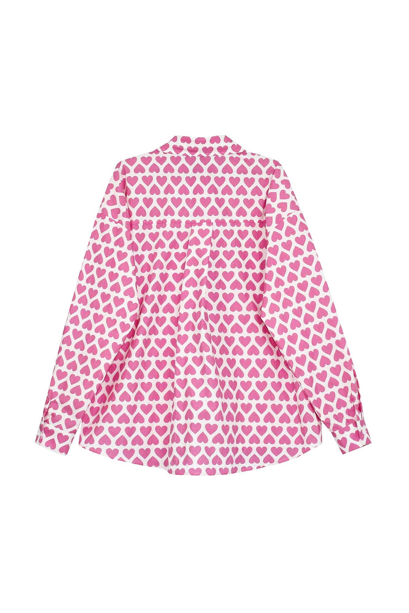 CLP Pink Heart Full-Print Shirt-Shirt-M-Free Shipping Leatheretro