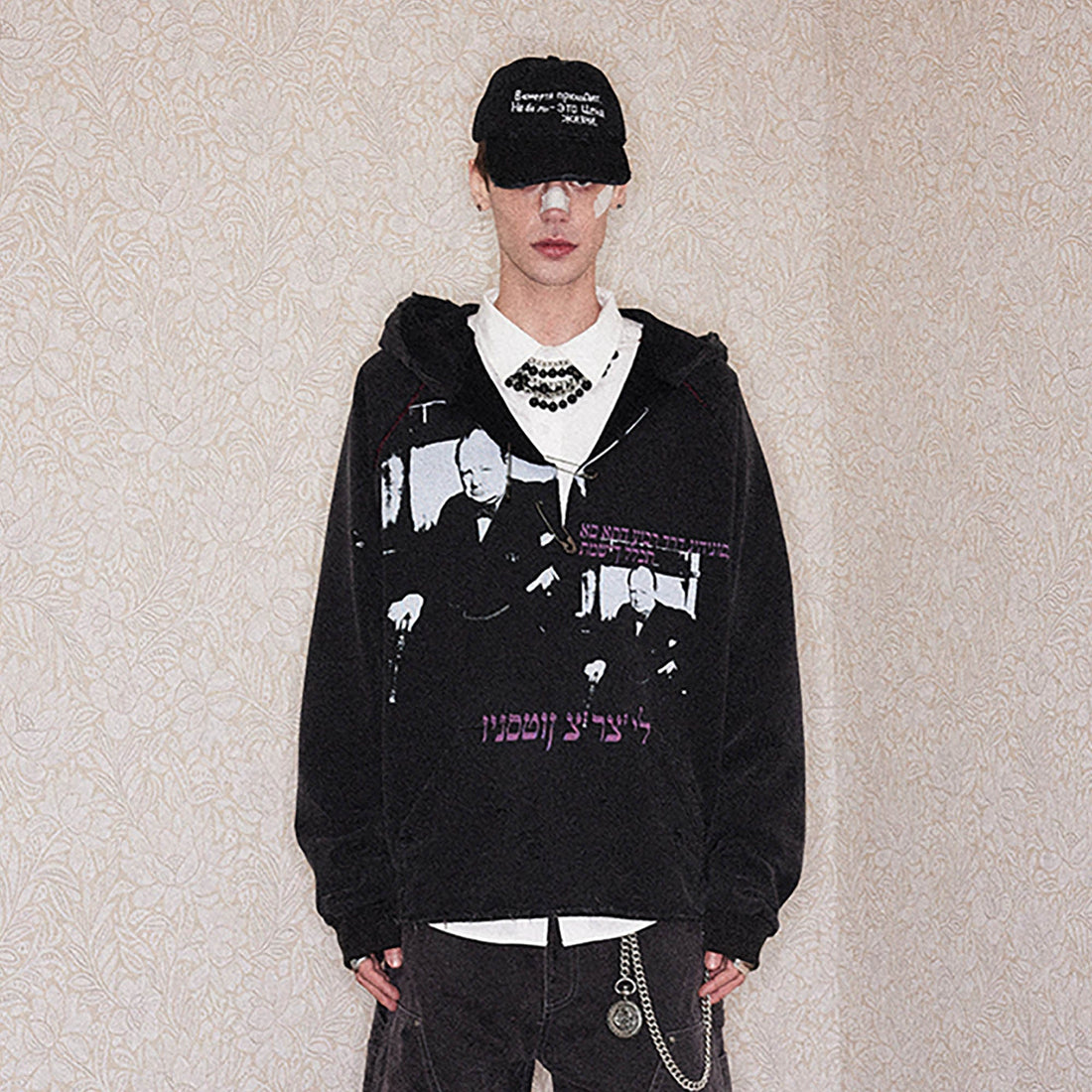 RICHILL Churchill Graphics Pin Hoodie-Hoodie-S-Free Shipping Leatheretro