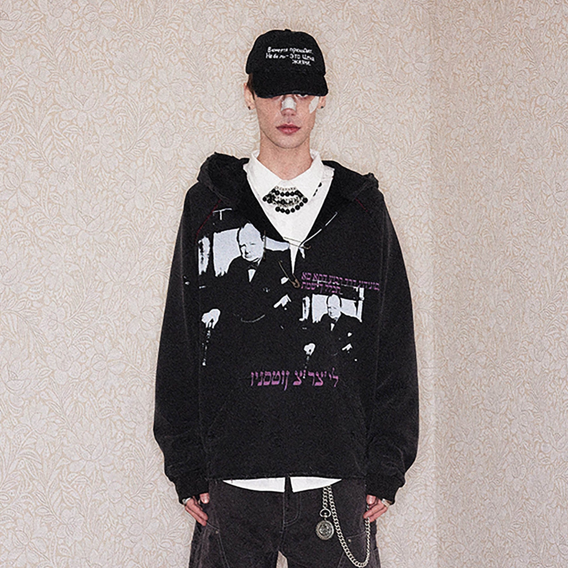 RICHILL Churchill Graphics Pin Hoodie-Hoodie-S-Free Shipping Leatheretro