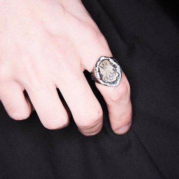 RICHILL Distressed Scissors Engraved Ring-Ring-2.14 INCHES-Free Shipping Leatheretro