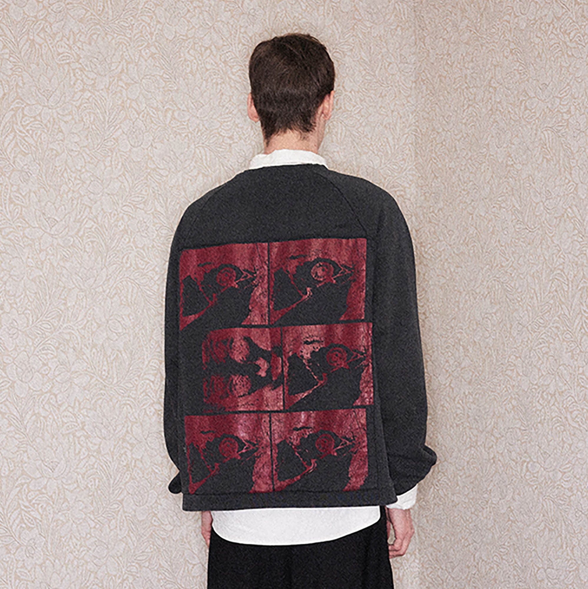 RICHILL Paneled Graphic Print Raglan Sweatshirt-Sweatshirt-S-Blue-Free Shipping Leatheretro