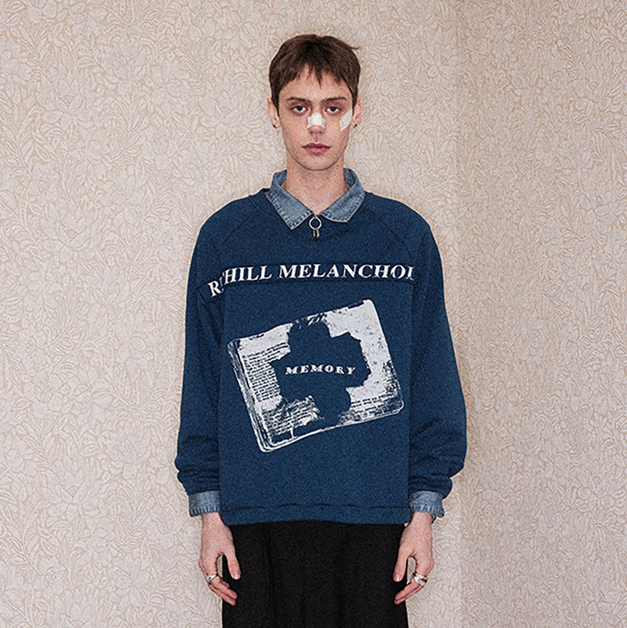 RICHILL Paneled Graphic Print Raglan Sweatshirt-Sweatshirt-S-Blue-Free Shipping Leatheretro