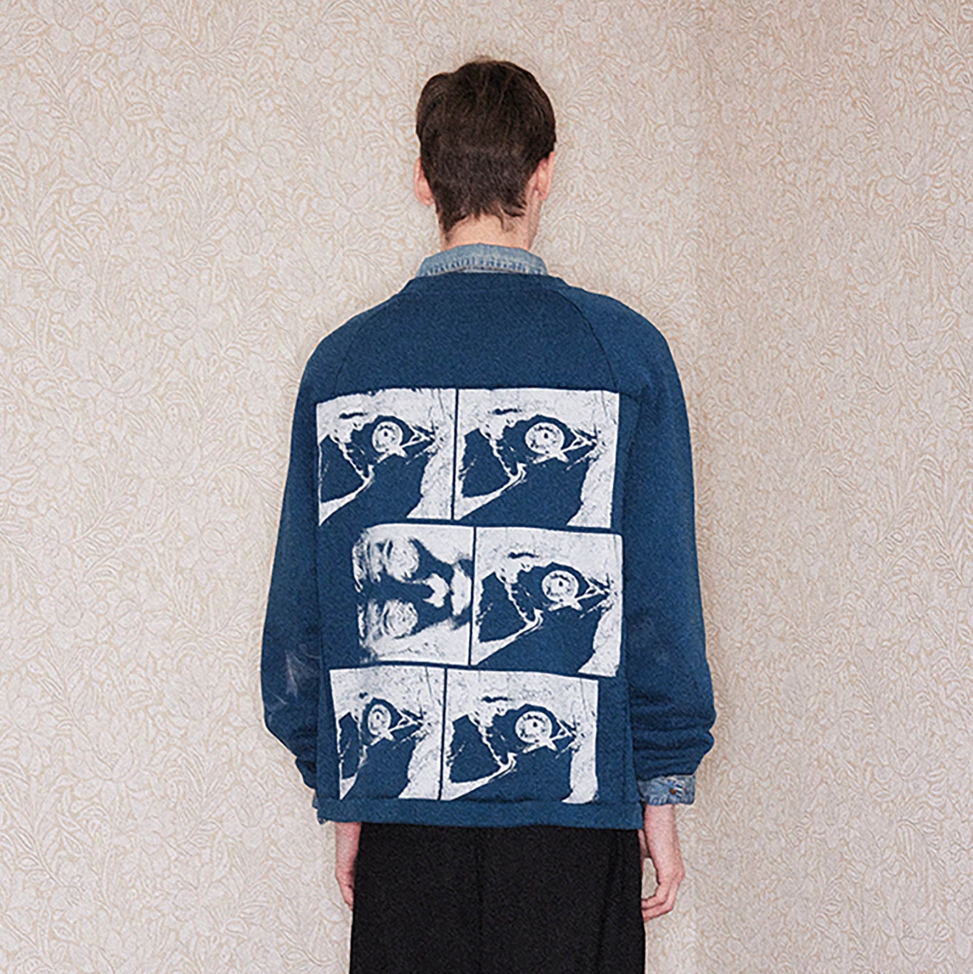 RICHILL Paneled Graphic Print Raglan Sweatshirt-Sweatshirt-S-Blue-Free Shipping Leatheretro