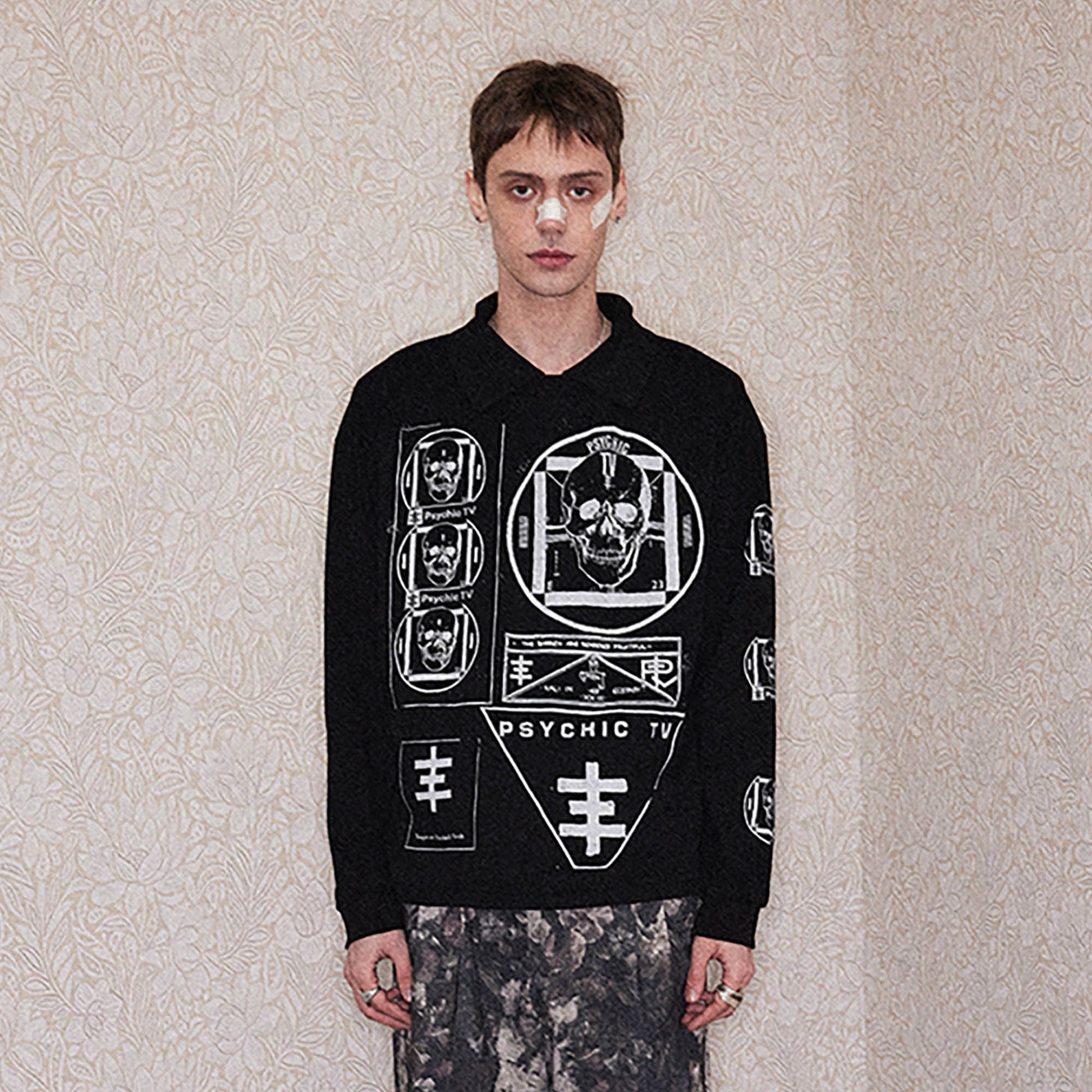 RICHILL Psychic TV Graphic Long-Sleeve Tee-L/S Tee-S-Free Shipping Leatheretro