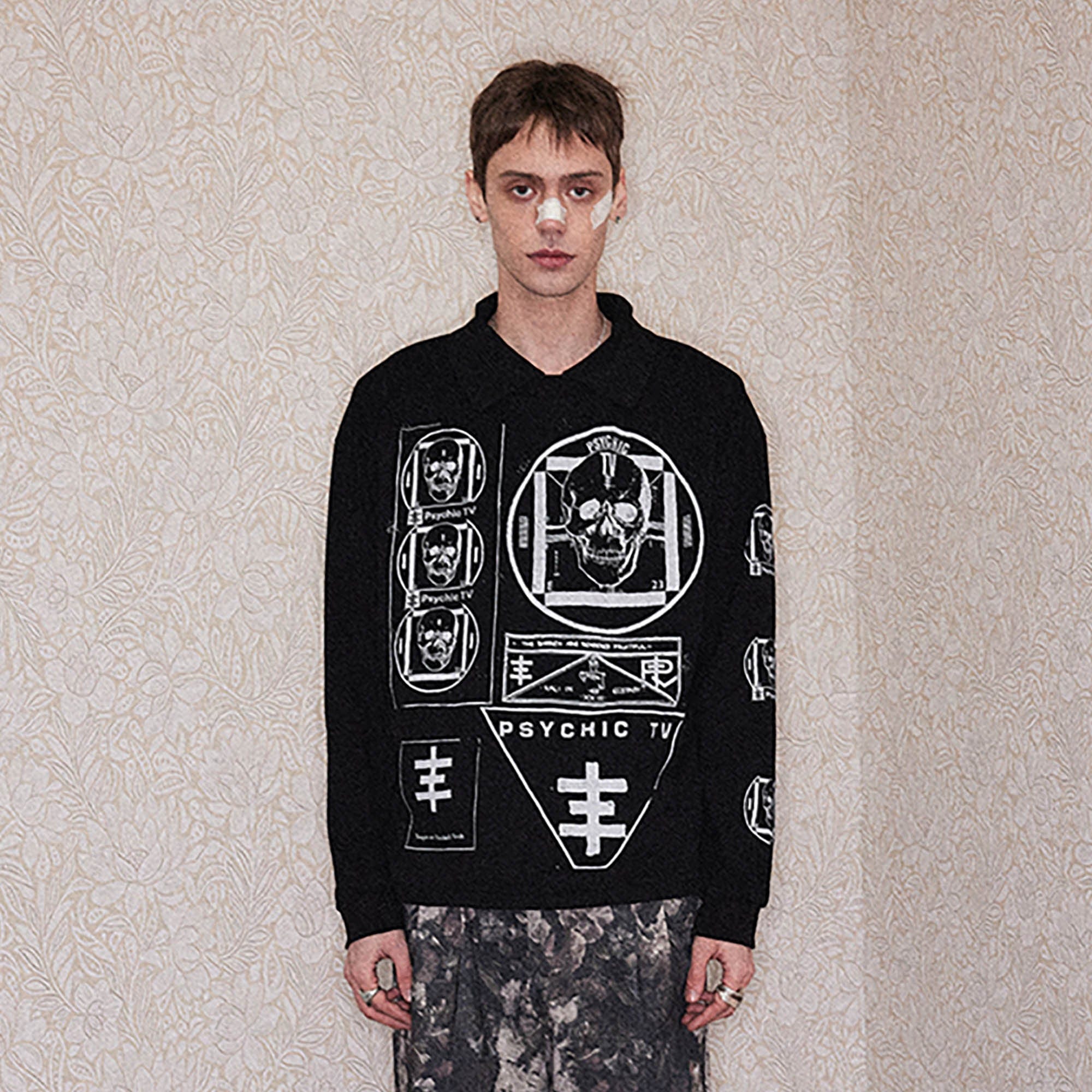 RICHILL Psychic TV Graphic Long-Sleeve Tee-L/S Tee-S-Free Shipping Leatheretro