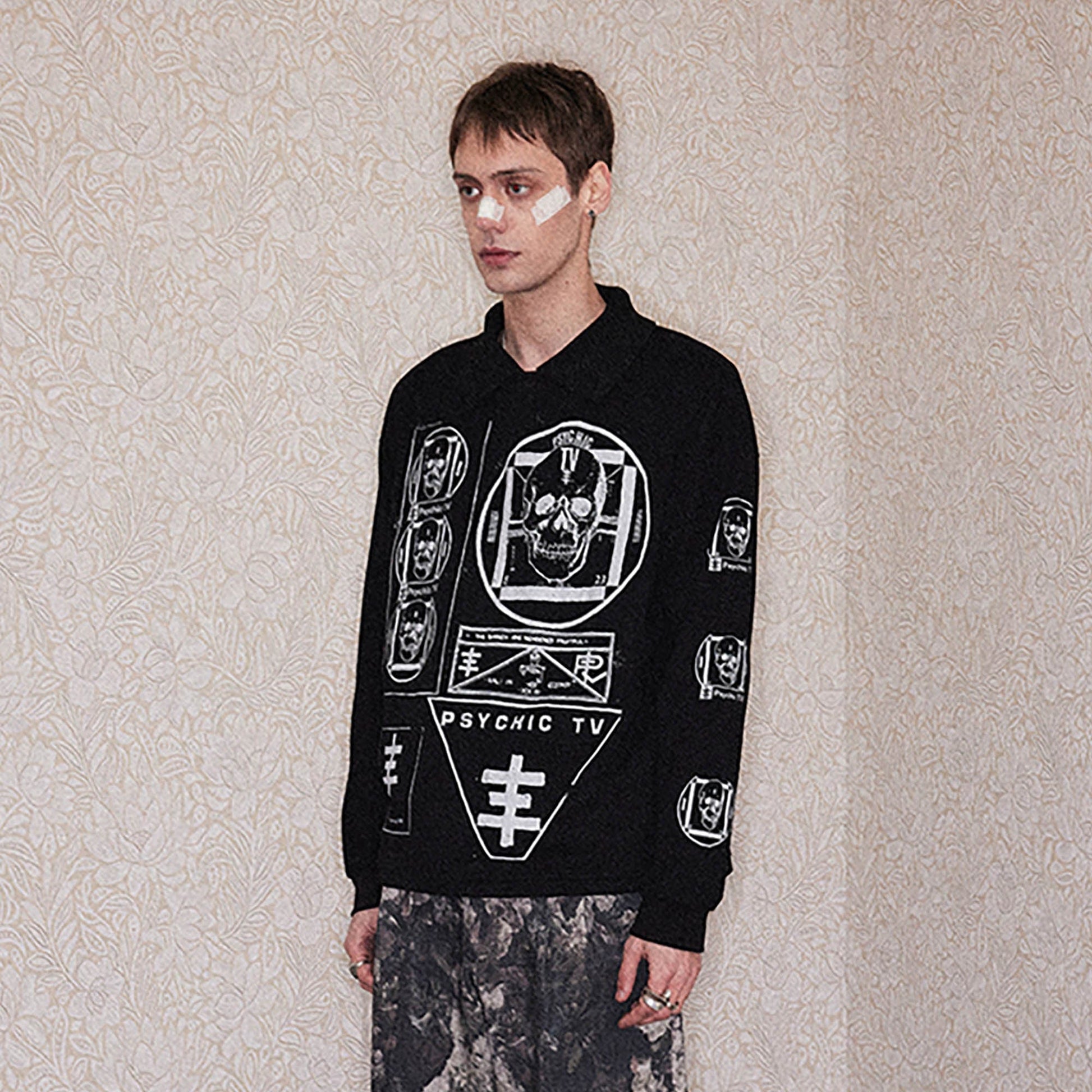 RICHILL Psychic TV Graphic Long-Sleeve Tee-L/S Tee-S-Free Shipping Leatheretro