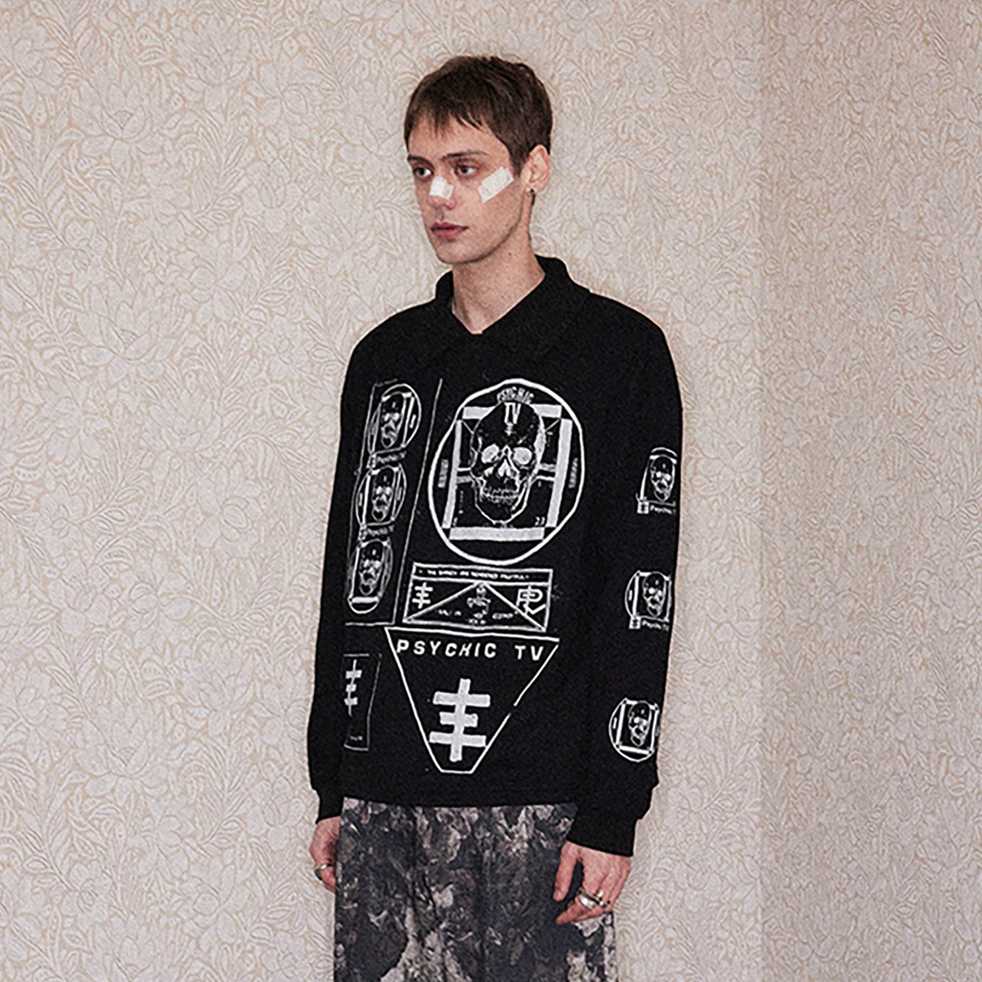 RICHILL Psychic TV Graphic Long-Sleeve Tee-L/S Tee-S-Free Shipping Leatheretro