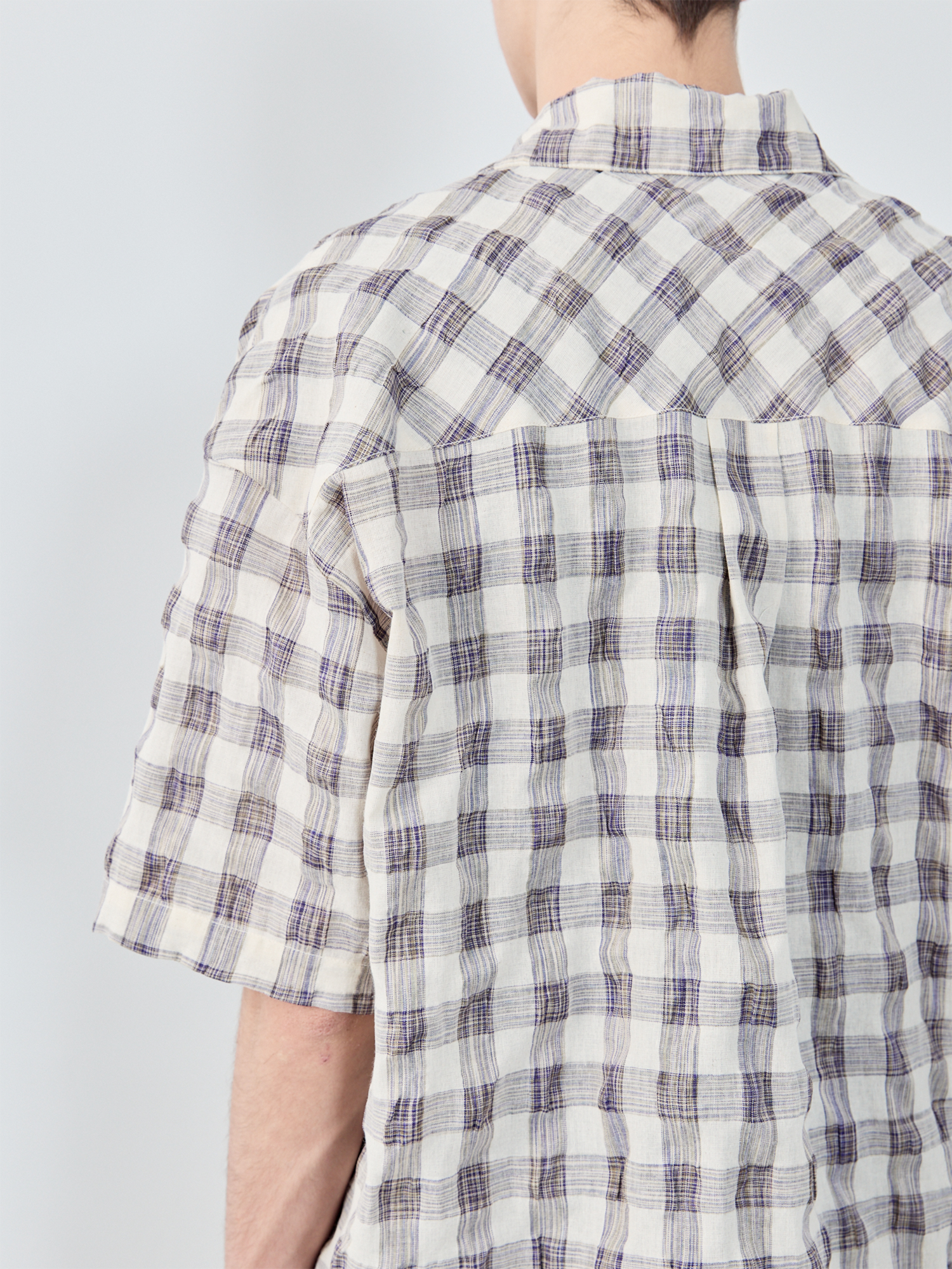 GRAINMUSTARD Retro Plaid Zip Half Shirt-Half shirt-XS-Free Shipping Leatheretro