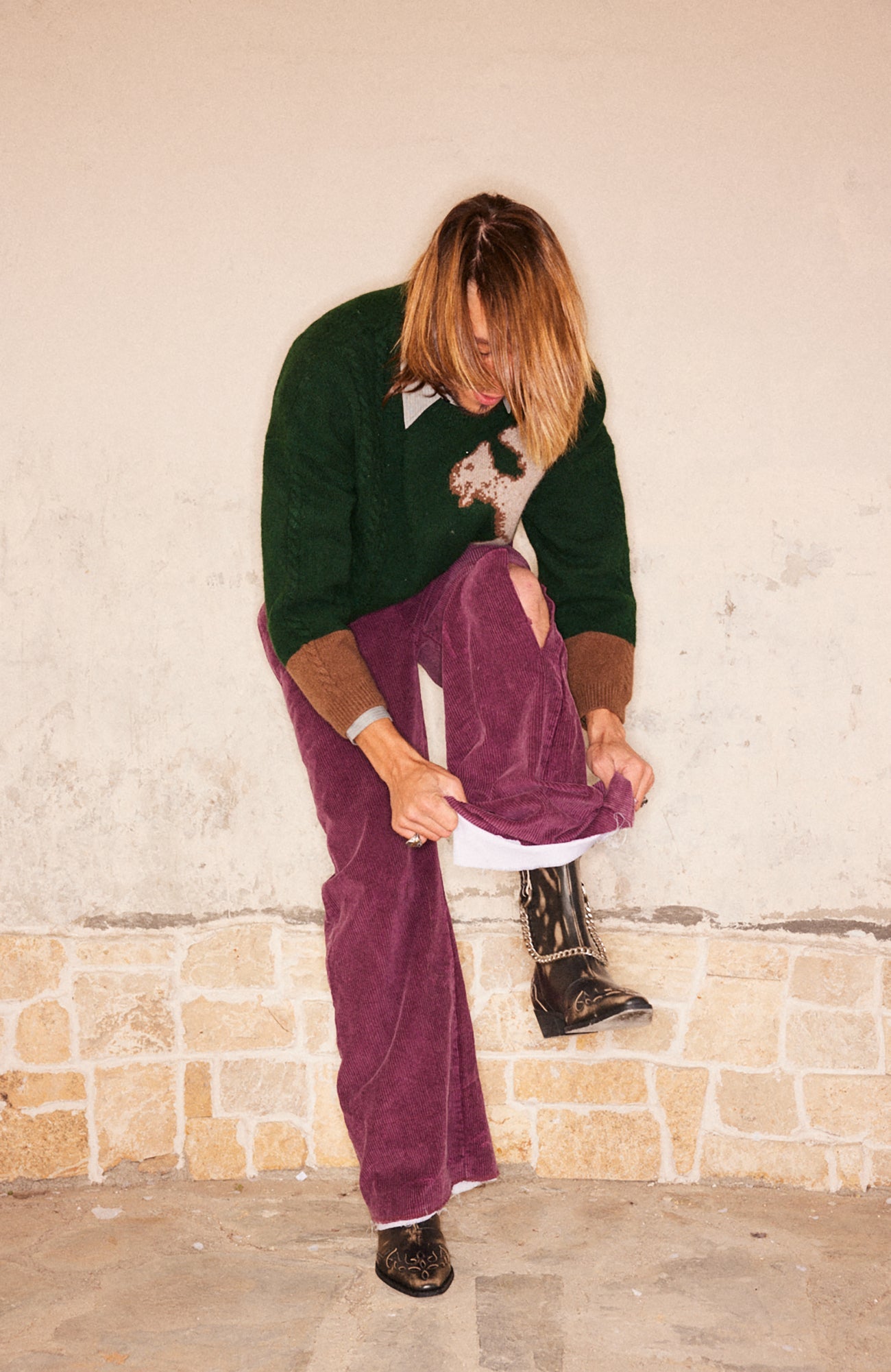 RICHILL Corduroy Raw Hem Wide-Leg Trousers-Pants-S-Free Shipping Leatheretro