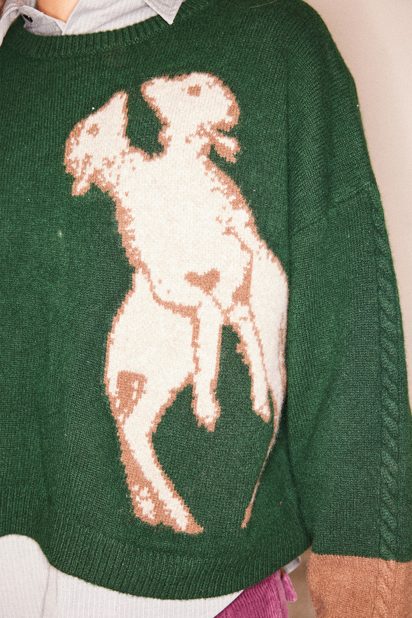 RICHILL Sheep Graphic Wool Crewneck Sweater-Sweater-S-Free Shipping Leatheretro