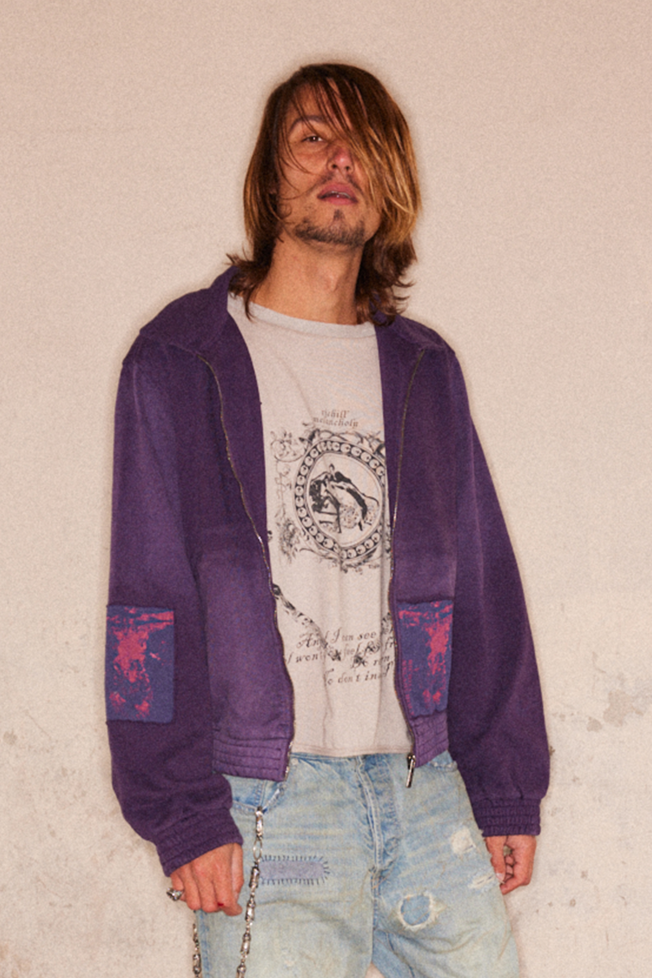 RICHILL Washed Patch Graphic Jacket-Jacket-S-Free Shipping Leatheretro