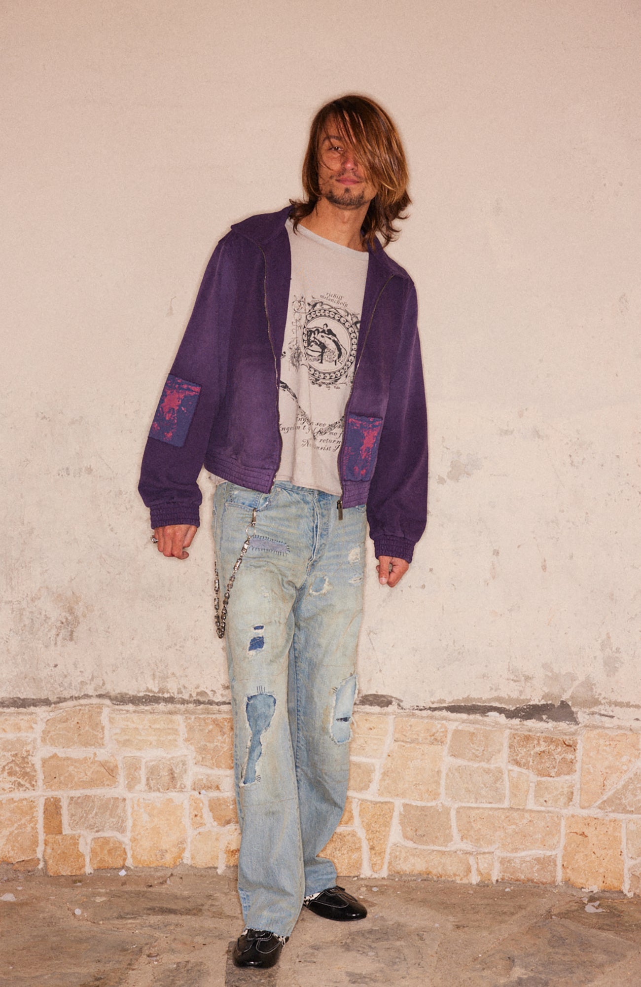 RICHILL Distressed Paneled Washed Straight-Leg Jeans-Jeans-S-Free Shipping Leatheretro