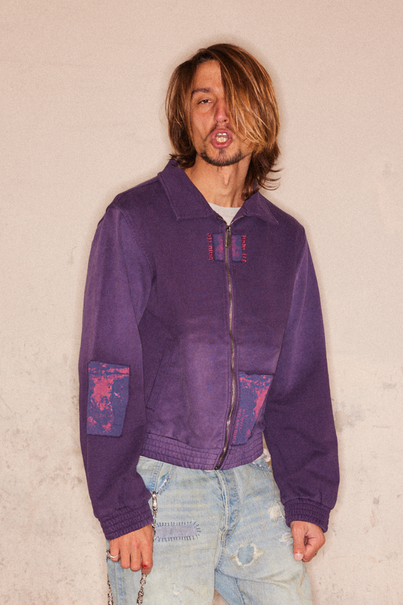 RICHILL Washed Patch Graphic Jacket-Jacket-S-Free Shipping Leatheretro