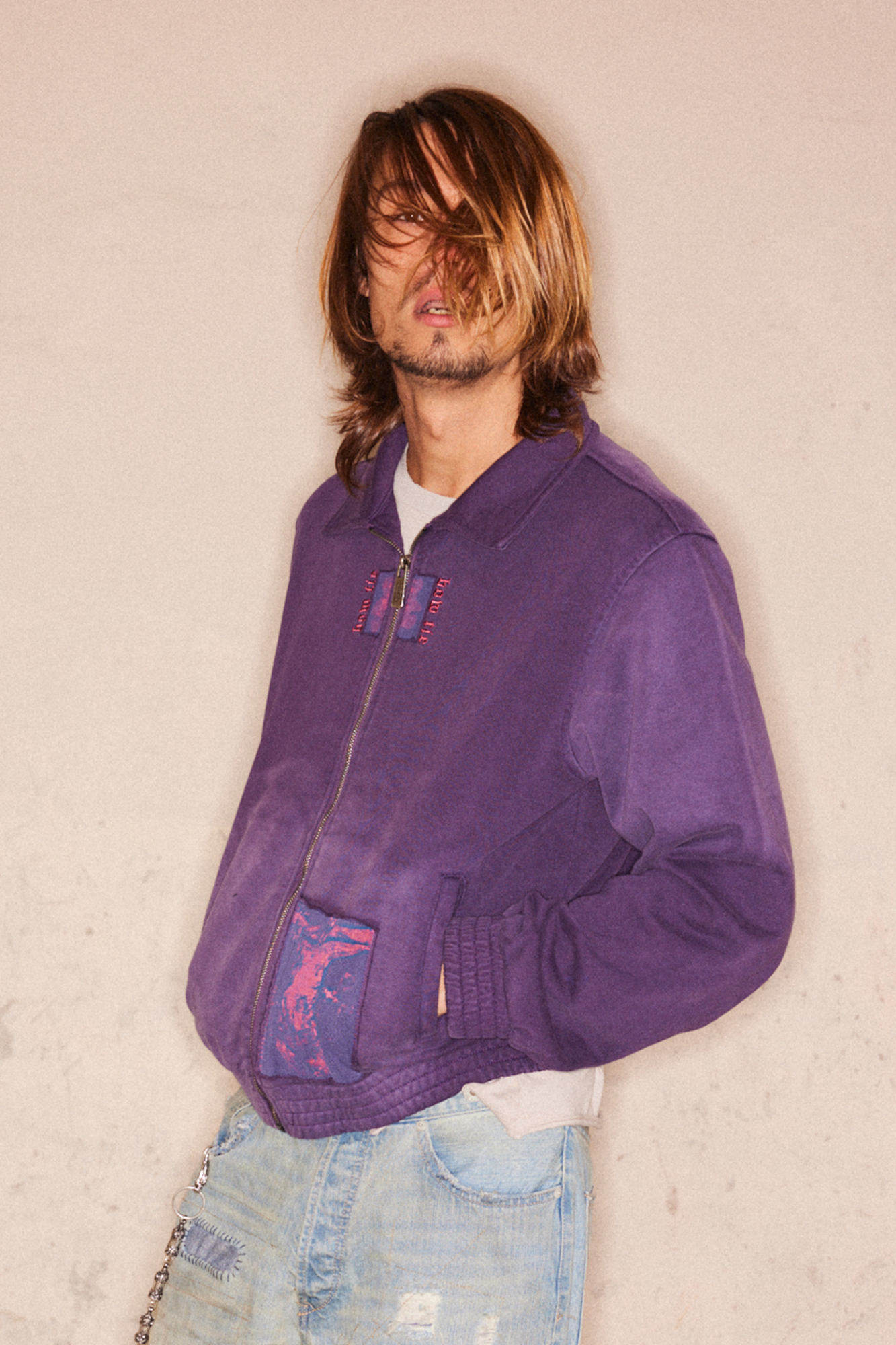 RICHILL Washed Patch Graphic Jacket-Jacket-S-Free Shipping Leatheretro
