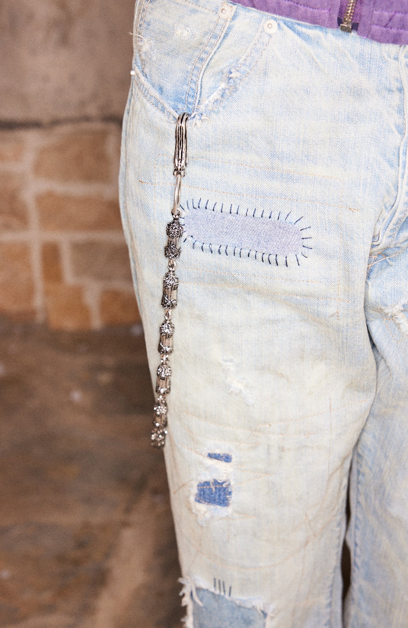 RICHILL Distressed Paneled Washed Straight-Leg Jeans-Jeans-S-Free Shipping Leatheretro