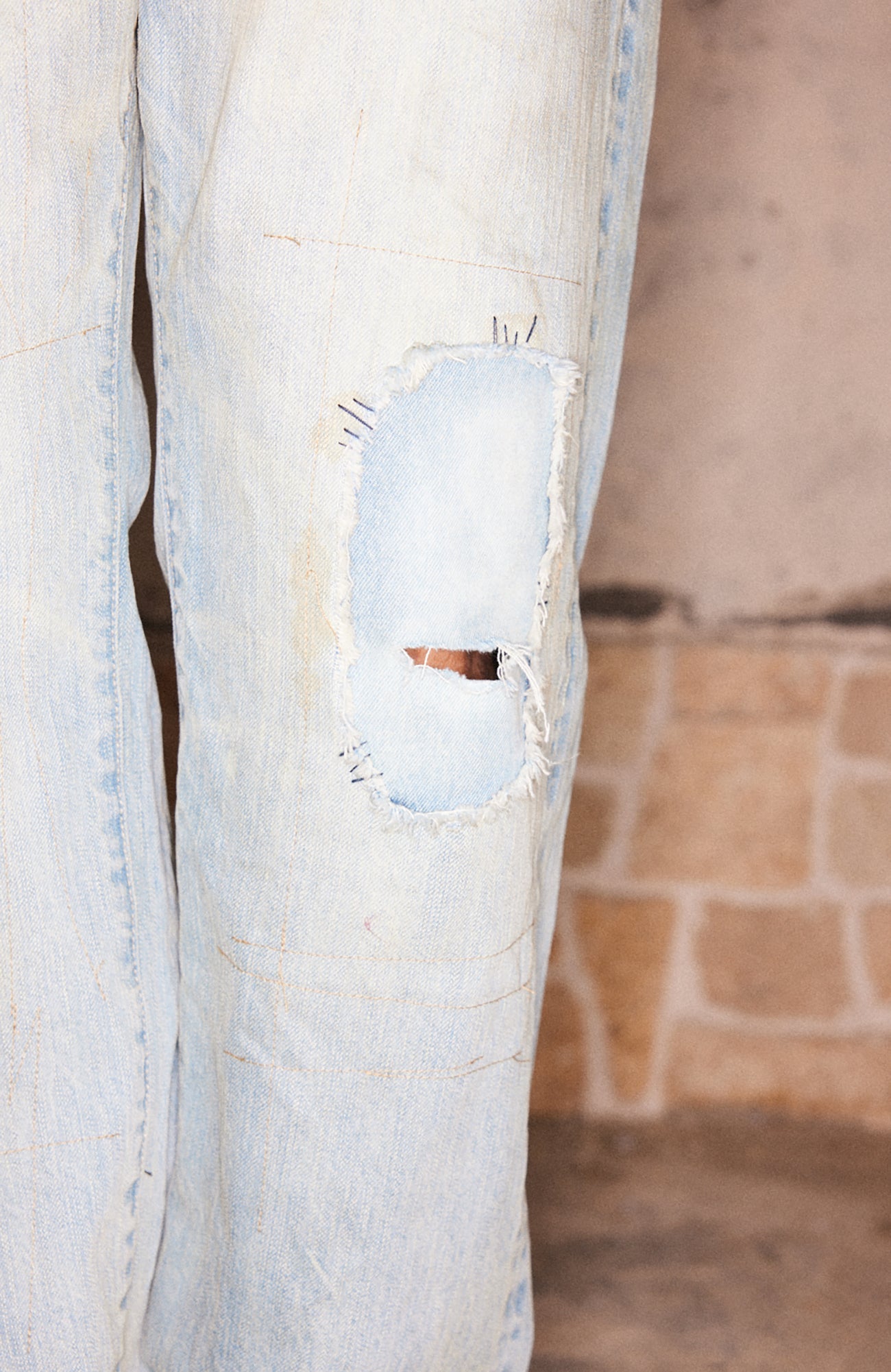 RICHILL Distressed Paneled Washed Straight-Leg Jeans-Jeans-S-Free Shipping Leatheretro