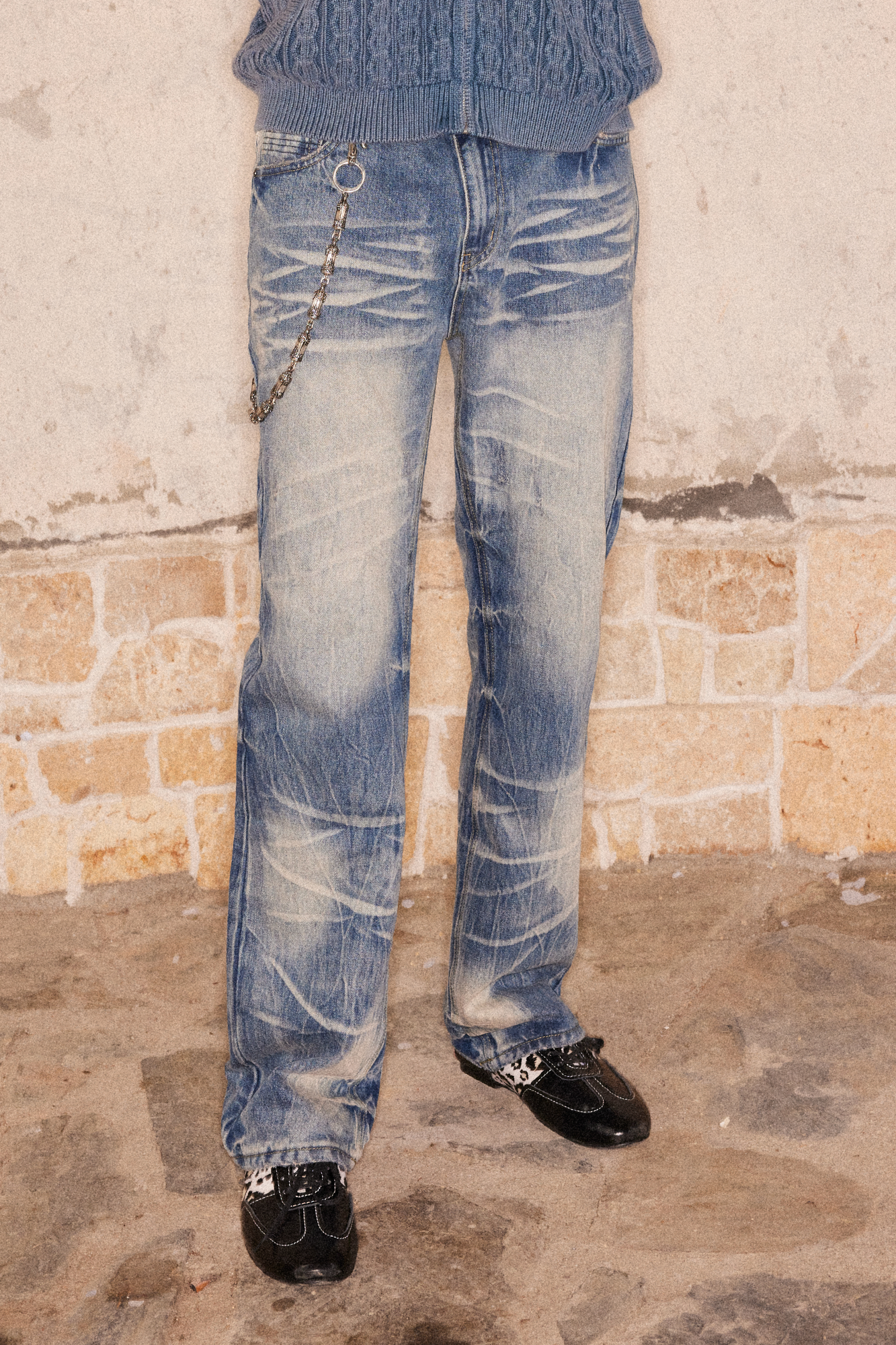 RICHILL Wash-Whisker Distressed Straight-Leg Jeans-Jeans-S-Free Shipping Leatheretro