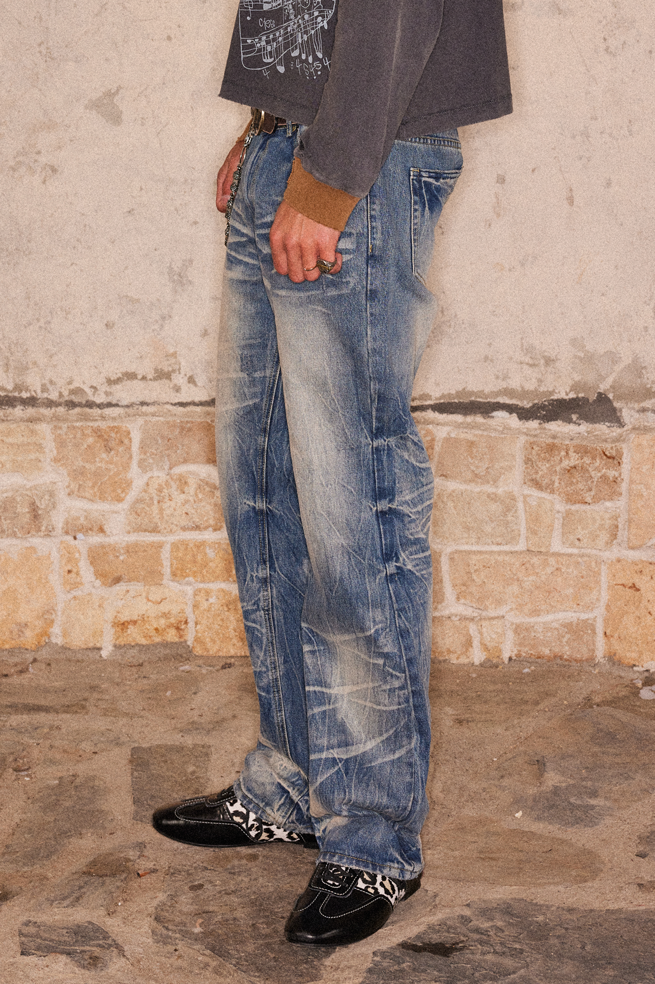RICHILL Wash-Whisker Distressed Straight-Leg Jeans-Jeans-S-Free Shipping Leatheretro