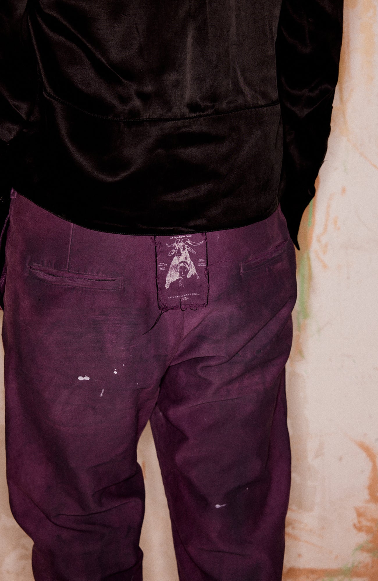 RICHILL Distressed Patchwork Moleskin Straight-Leg Pants-Pants-S-Free Shipping Leatheretro