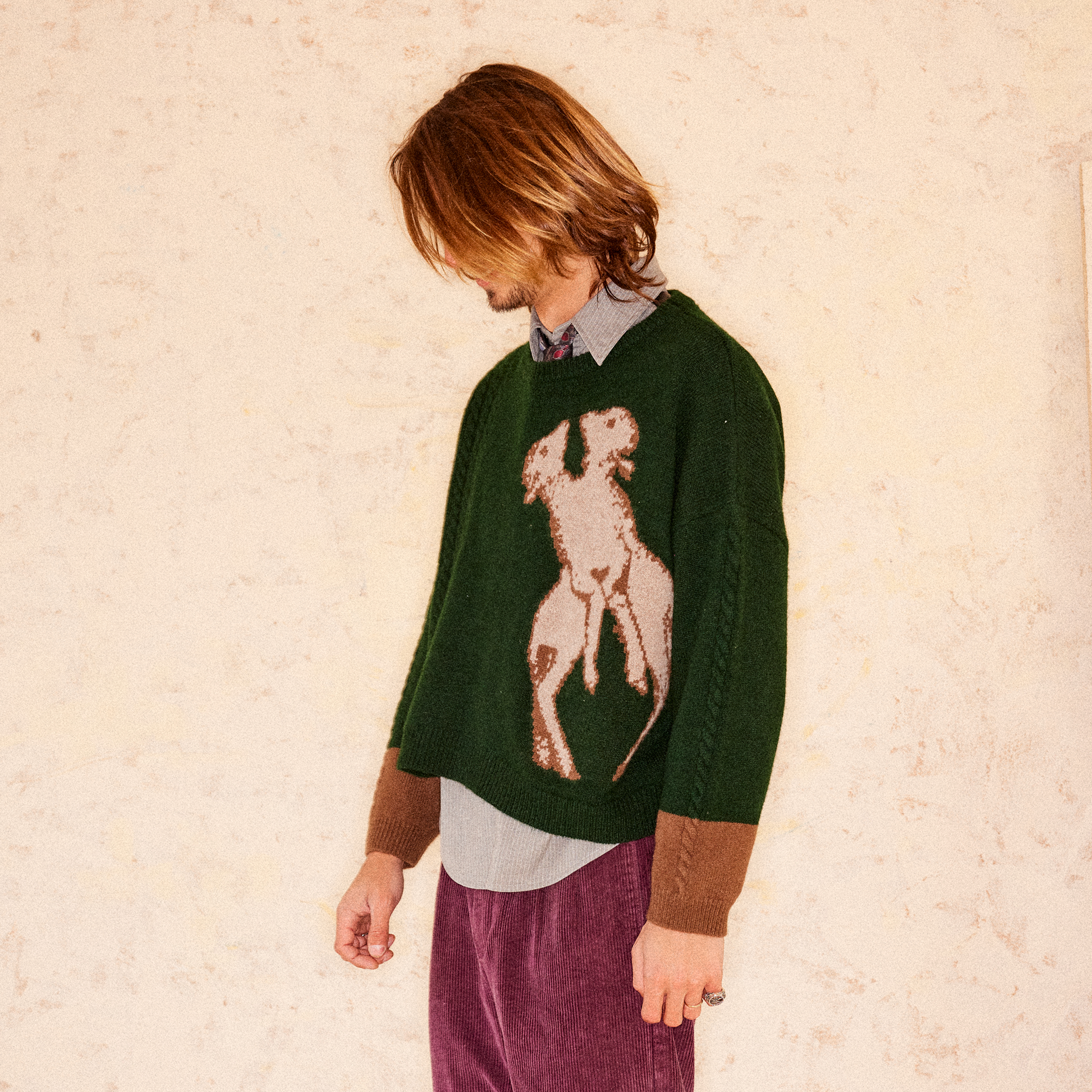 RICHILL Sheep Graphic Wool Crewneck Sweater-Sweater-S-Free Shipping Leatheretro