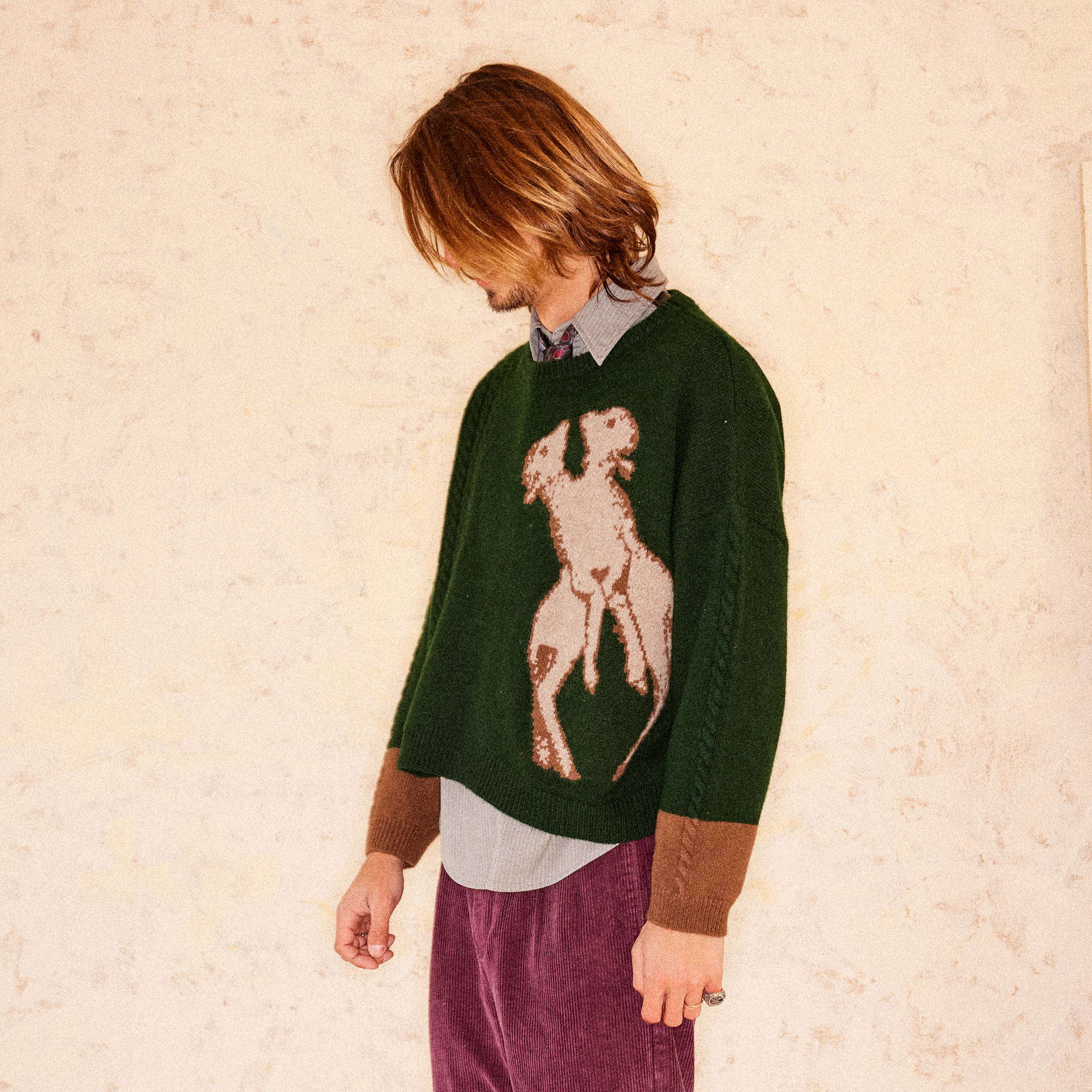 RICHILL Sheep Graphic Wool Crewneck Sweater-Sweater-S-Free Shipping Leatheretro