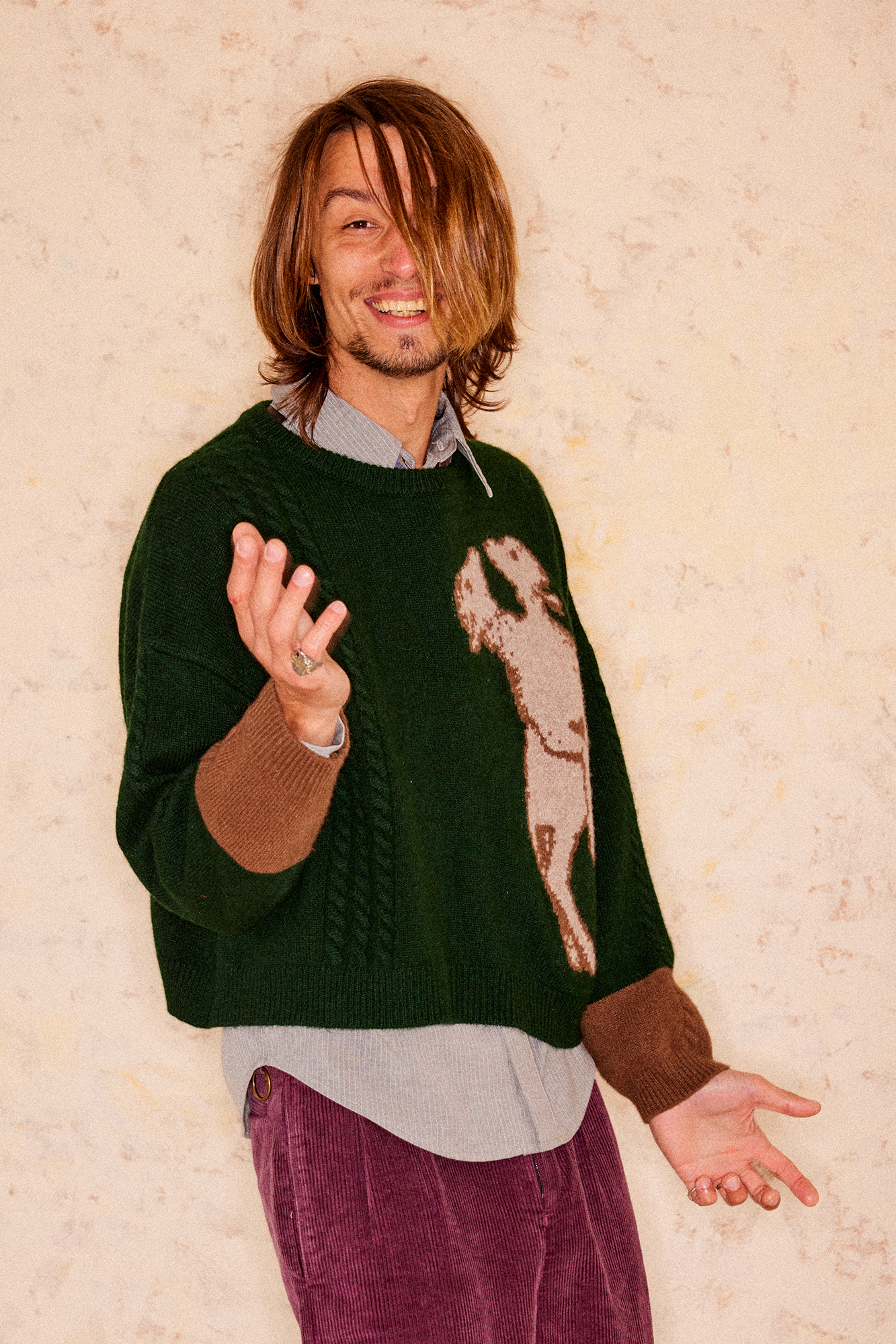 RICHILL Sheep Graphic Wool Crewneck Sweater-Sweater-S-Free Shipping Leatheretro