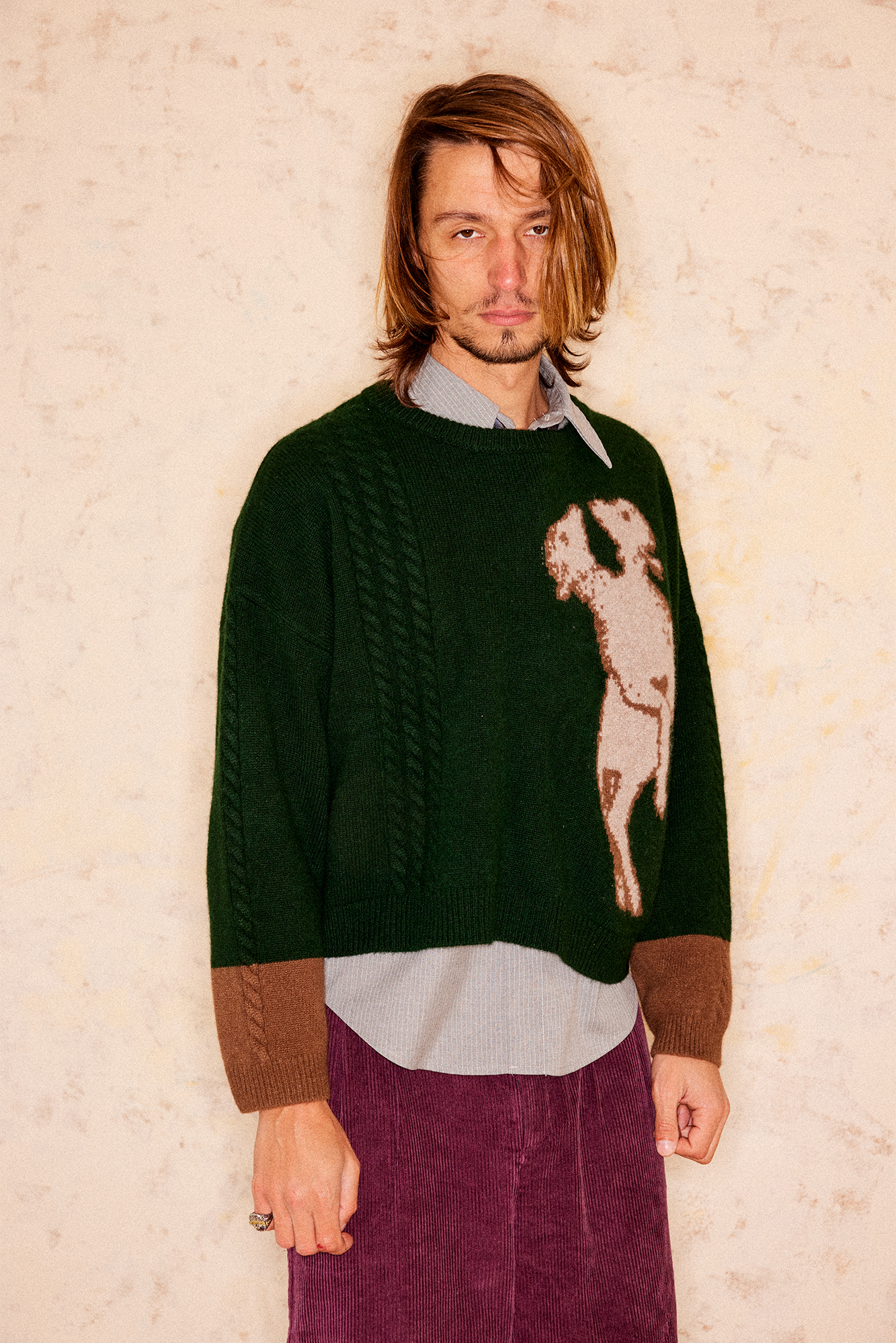 RICHILL Sheep Graphic Wool Crewneck Sweater-Sweater-S-Free Shipping Leatheretro
