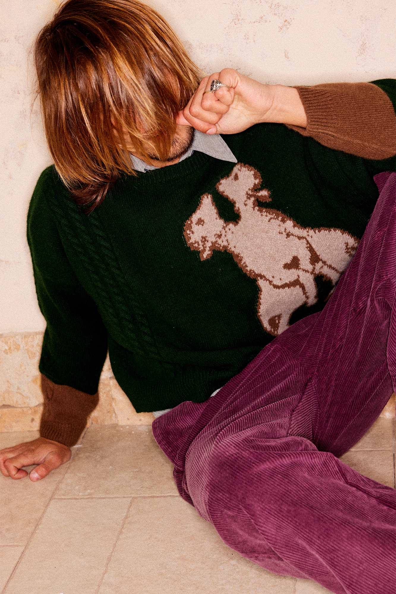 RICHILL Sheep Graphic Wool Crewneck Sweater-Sweater-S-Free Shipping Leatheretro