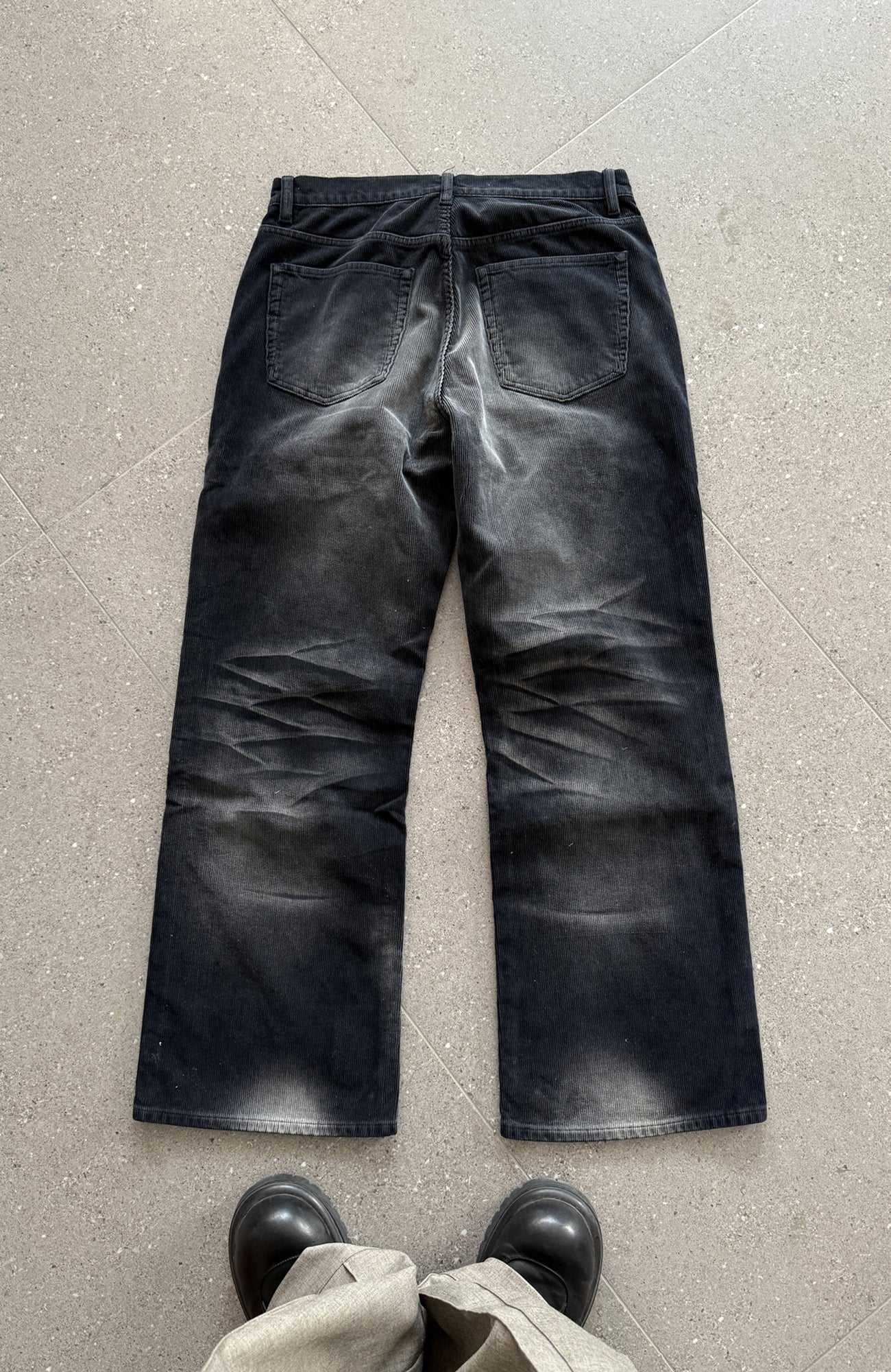 TRECLUB Washed Straight-Leg Corduroy Trousers-Pants-S (Preorder)-Free Shipping Leatheretro