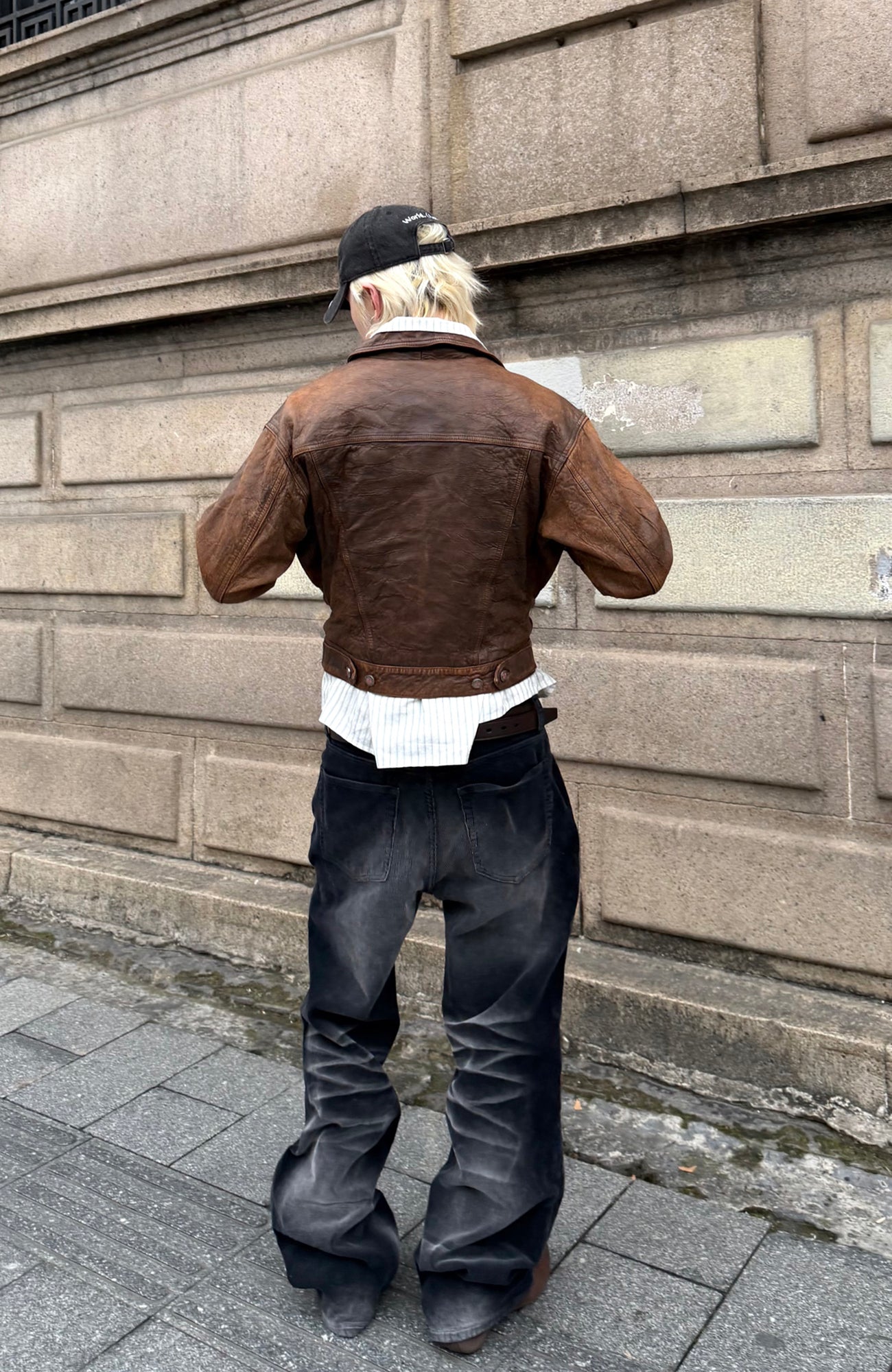 TRECLUB Washed Straight-Leg Corduroy Trousers-Pants-S (Preorder)-Free Shipping Leatheretro