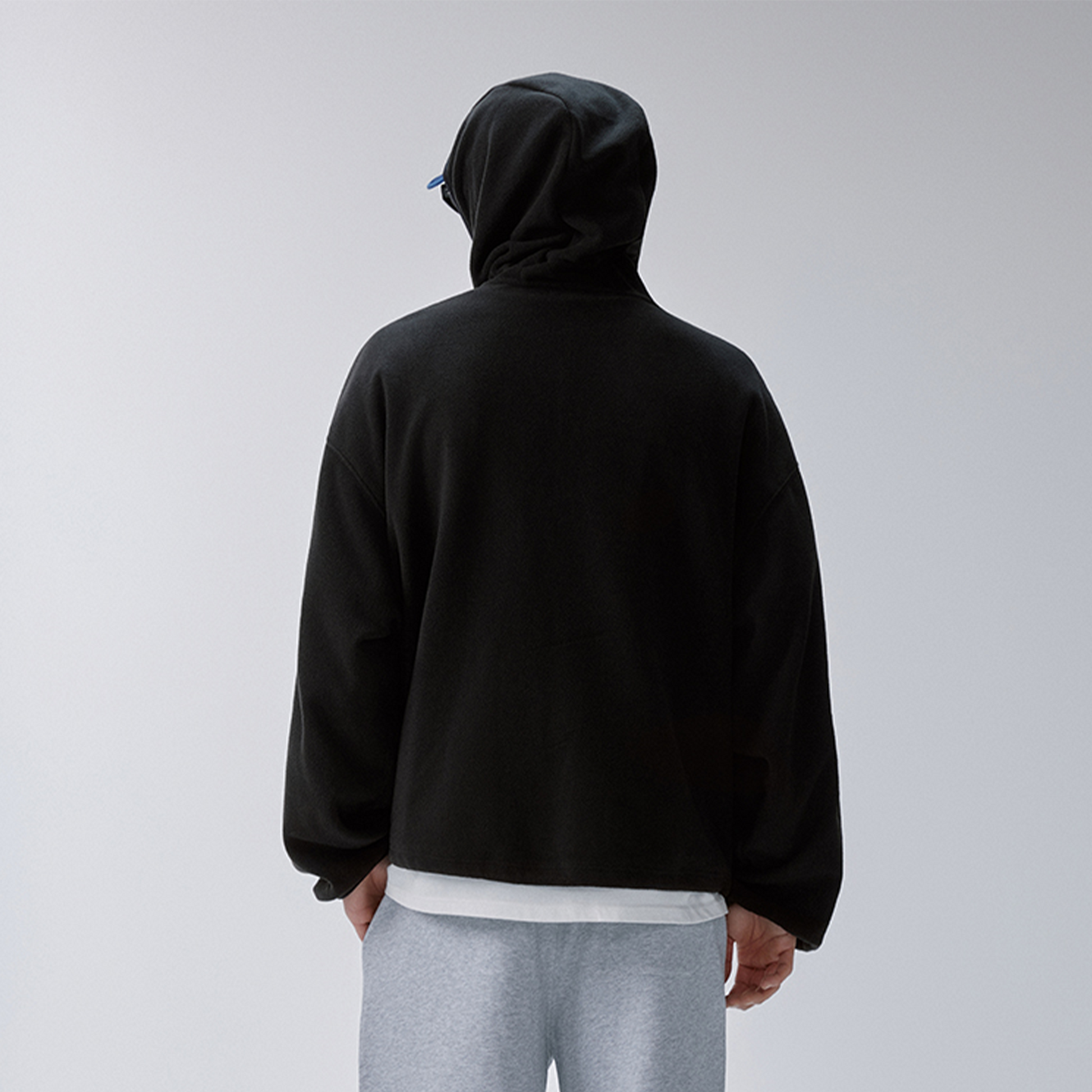 F2CE Embroidered LOGO Patch Half-Zip Fleece Hoodie-Hoodie-S-White-Free Shipping Leatheretro