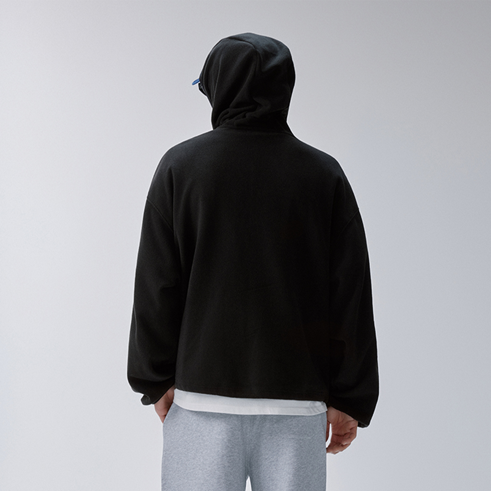 F2CE Embroidered LOGO Patch Half-Zip Fleece Hoodie-Hoodie-S-White-Free Shipping Leatheretro