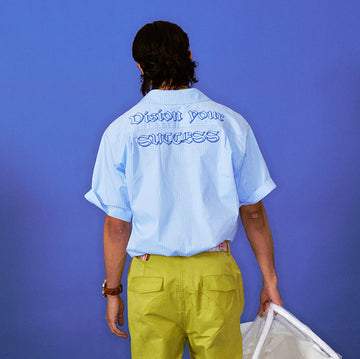 TRECLUB Vision your Success Pinstriped Half Shirt-Half shirt-S-Free Shipping Leatheretro