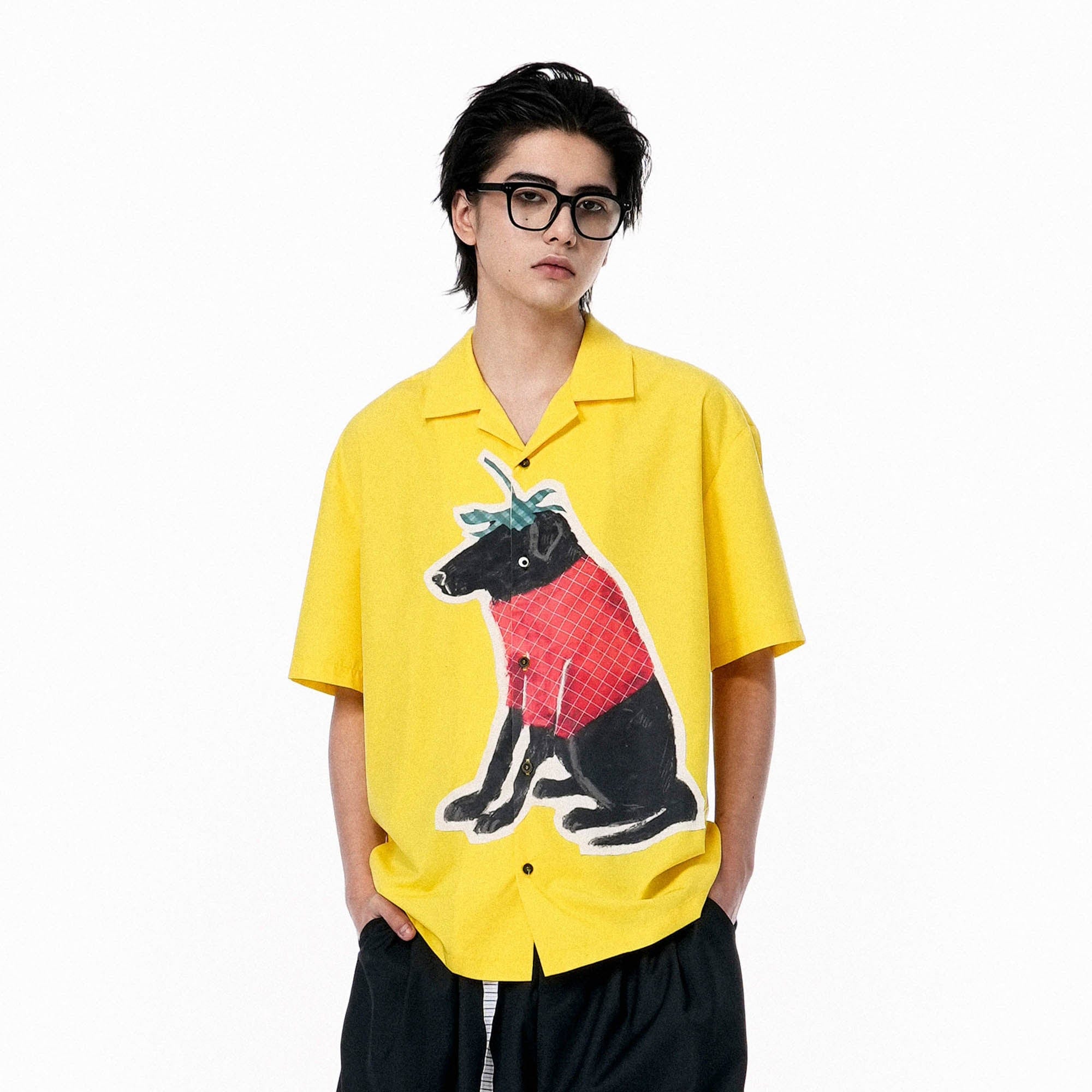 OIPWORD Strawberry Dog Graphic Half Shirt-Shirt-S-Free Shipping Leatheretro