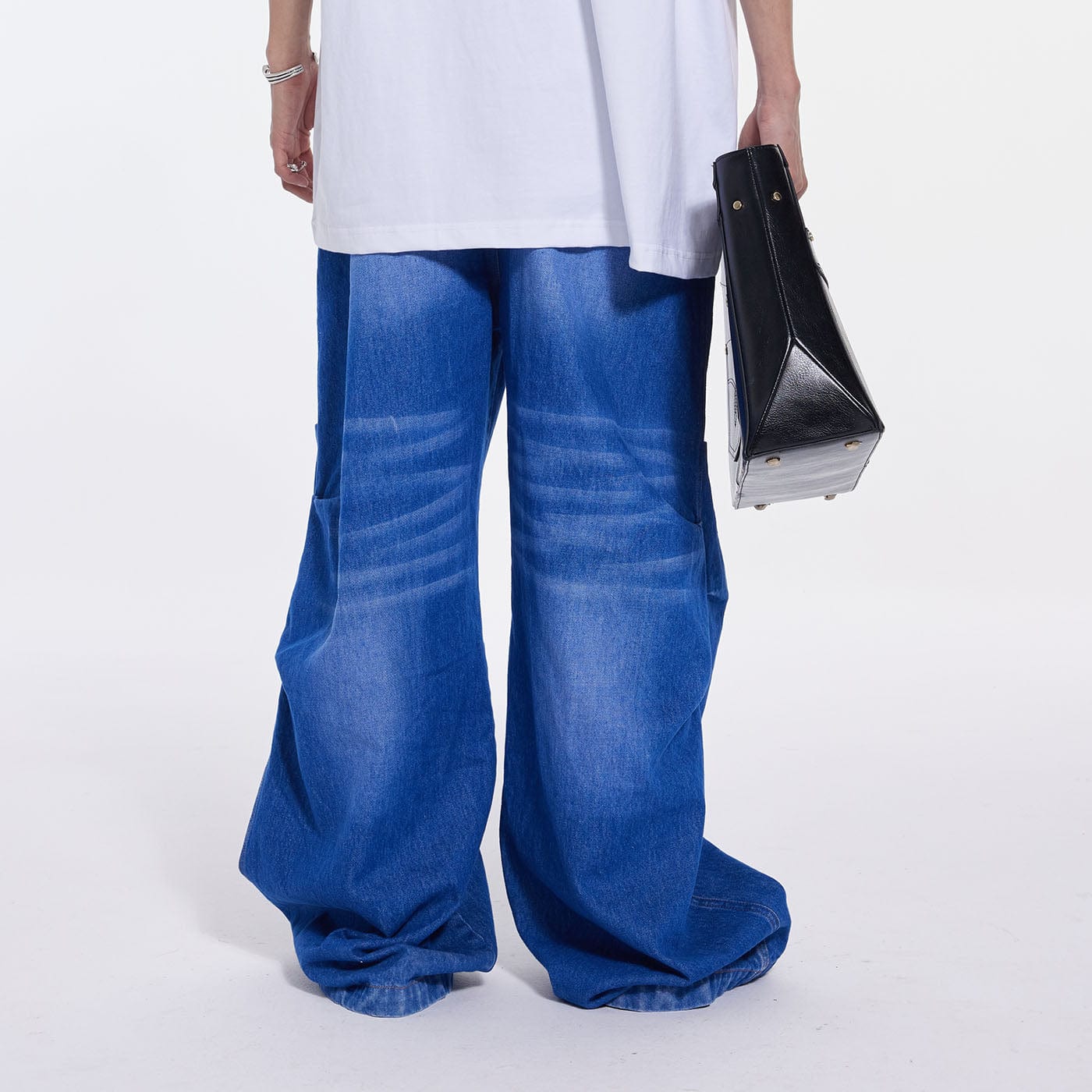 WHISTLEHUNTER Triple Washed Drape Jeans Blue-Jeans-S-Free Shipping Leatheretro