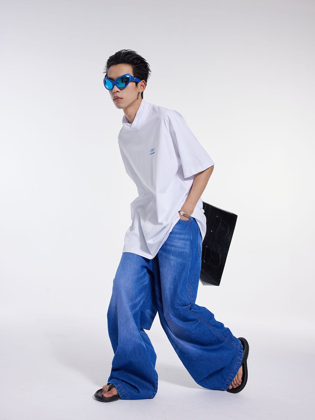 WHISTLEHUNTER Triple Washed Drape Jeans Blue-Jeans-S-Free Shipping Leatheretro